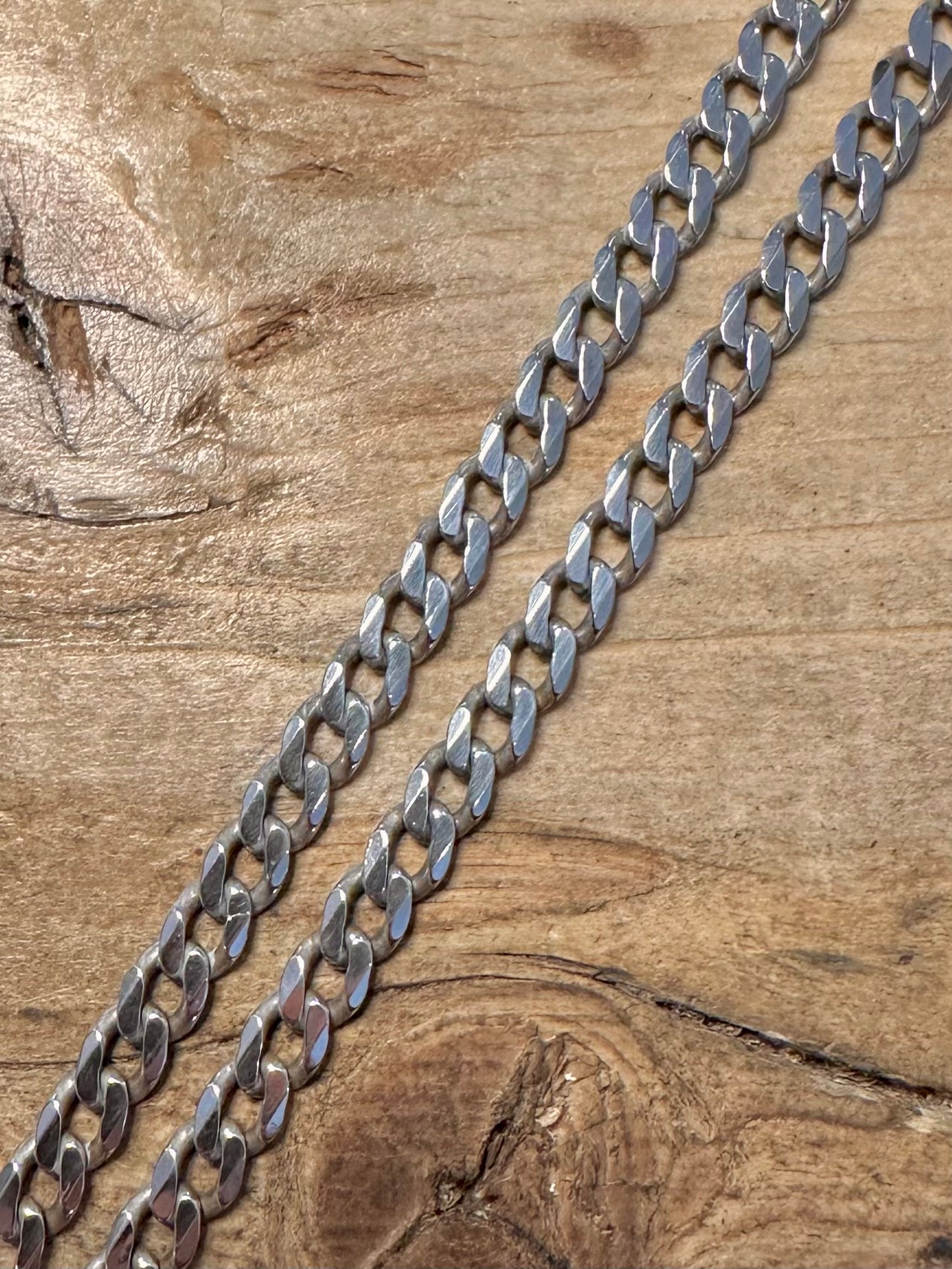 Vintage Curb Chain 925 Silver 20 inch Necklace