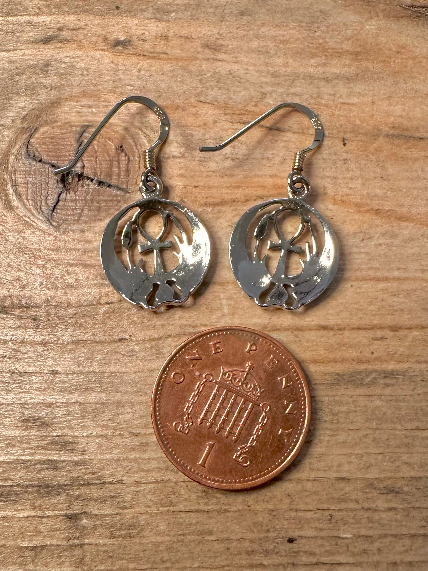 Vintage Egyptian Gold on Silver 925 Silver Earrings