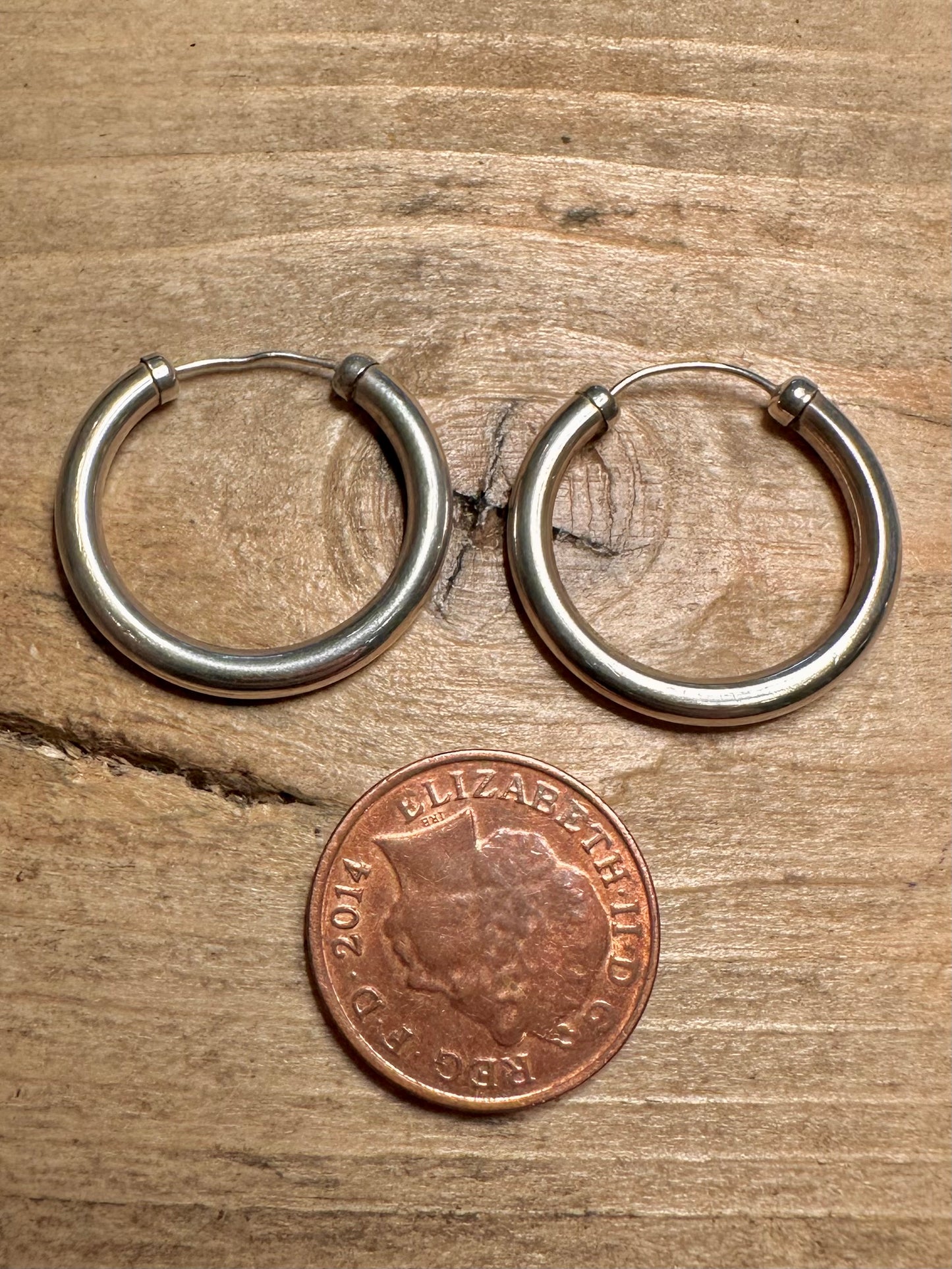 Vintage Chunky Hoops 925 Silver Earrings