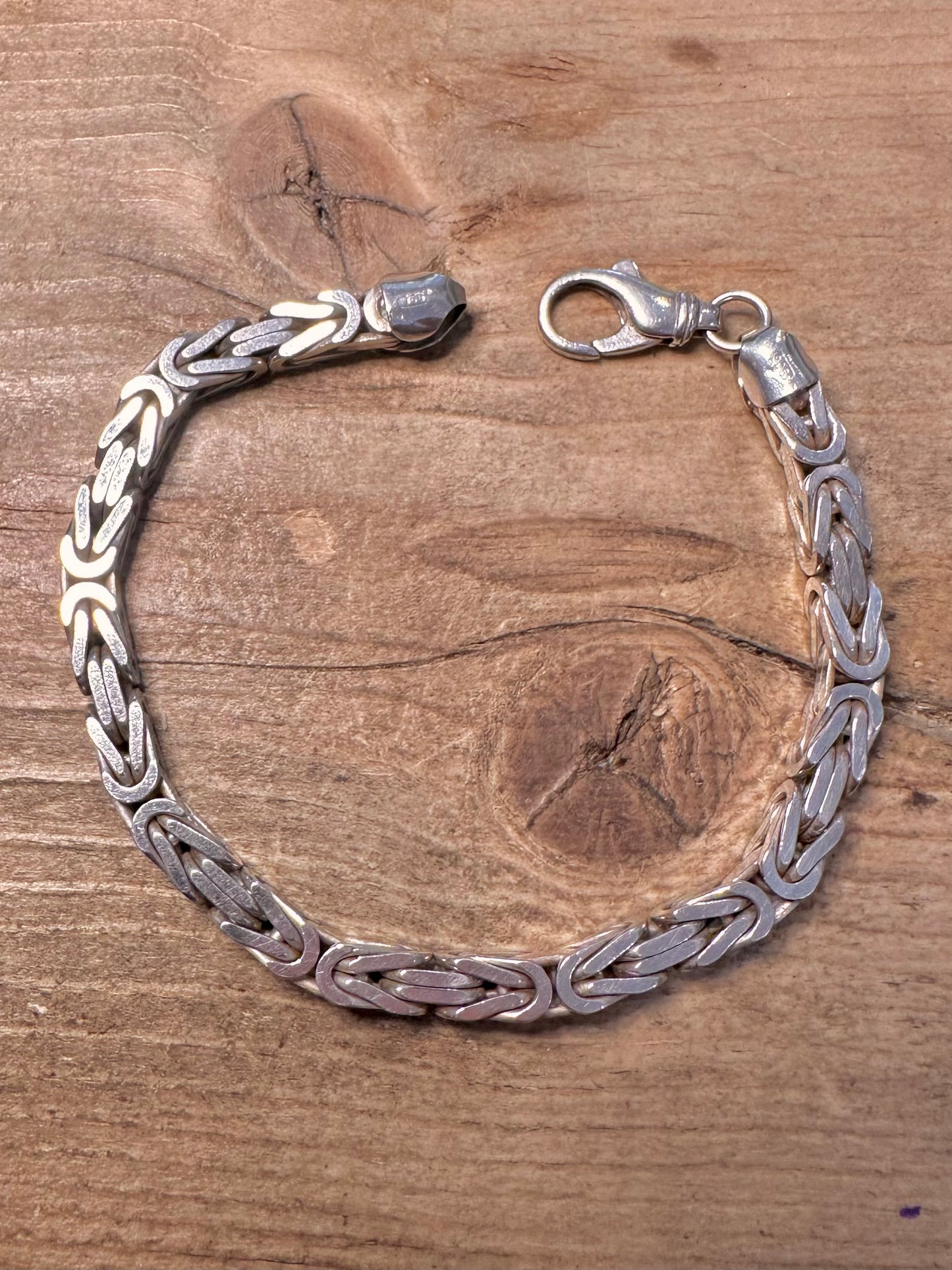 Vintage Byzantine Thick Italy 925 Silver 8 inch Bracelet