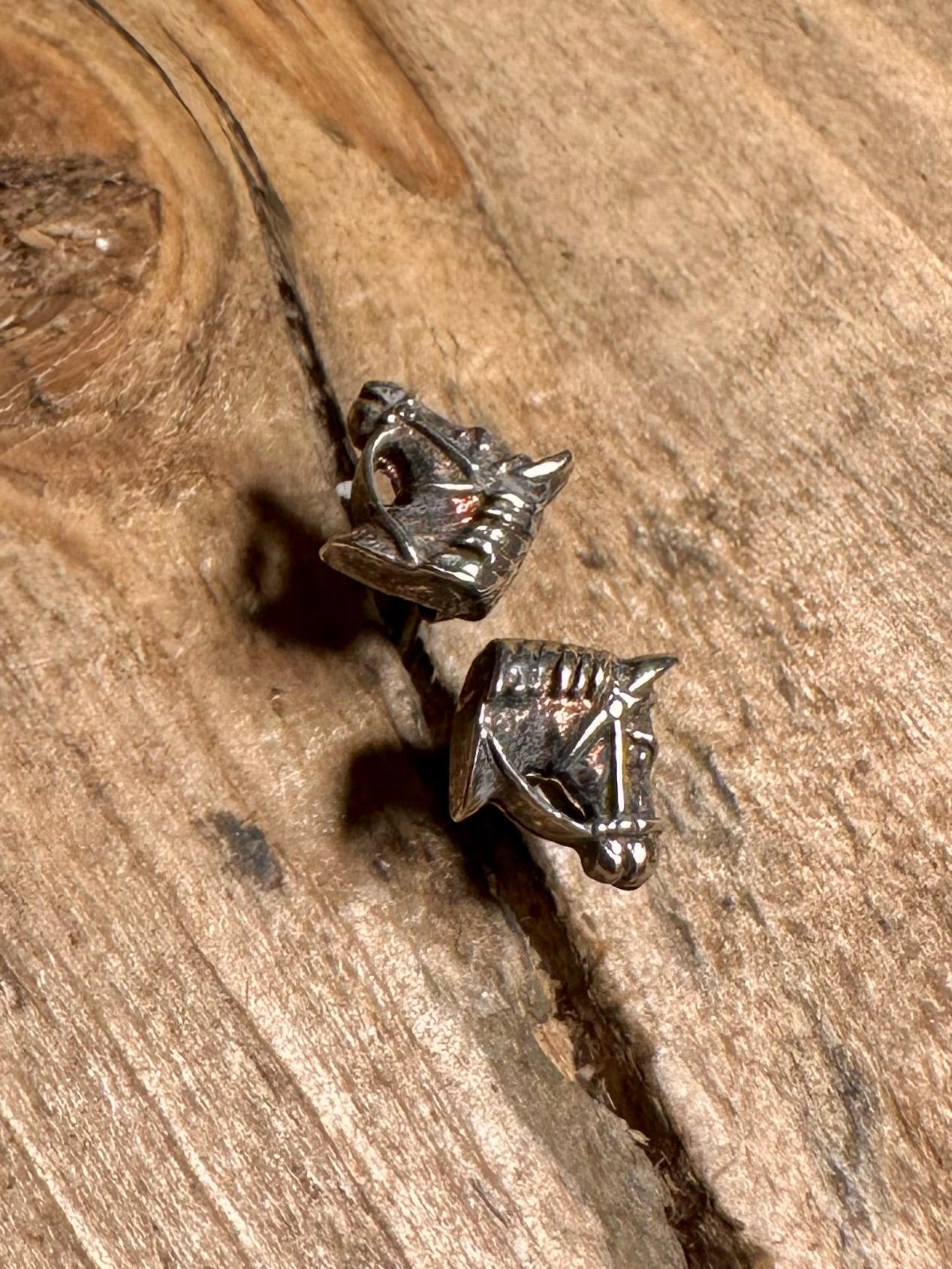 Vintage Horse Head Studs 925 Silver Earrings