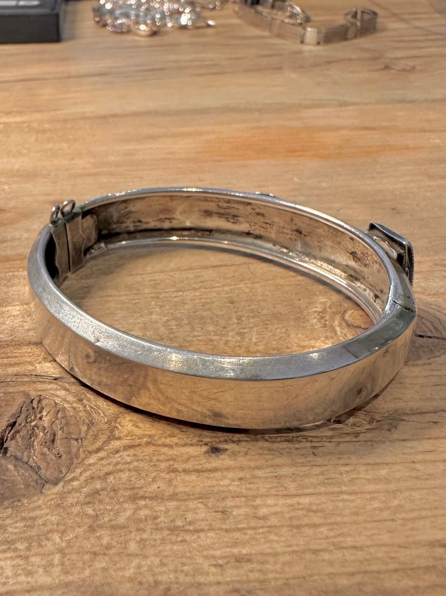 Vintage Buckle 925 Silver Bangle