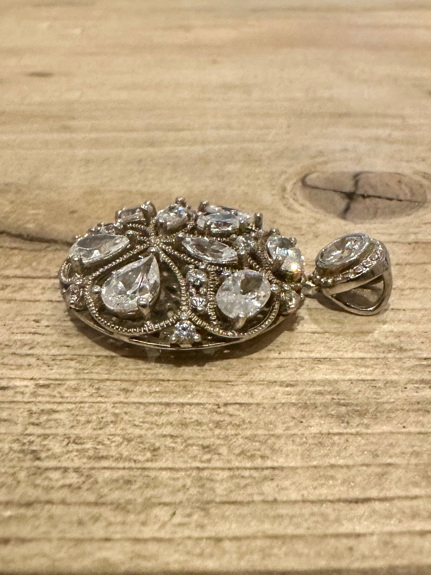 Modern Shiny CZ Circle 925 Silver Pendant