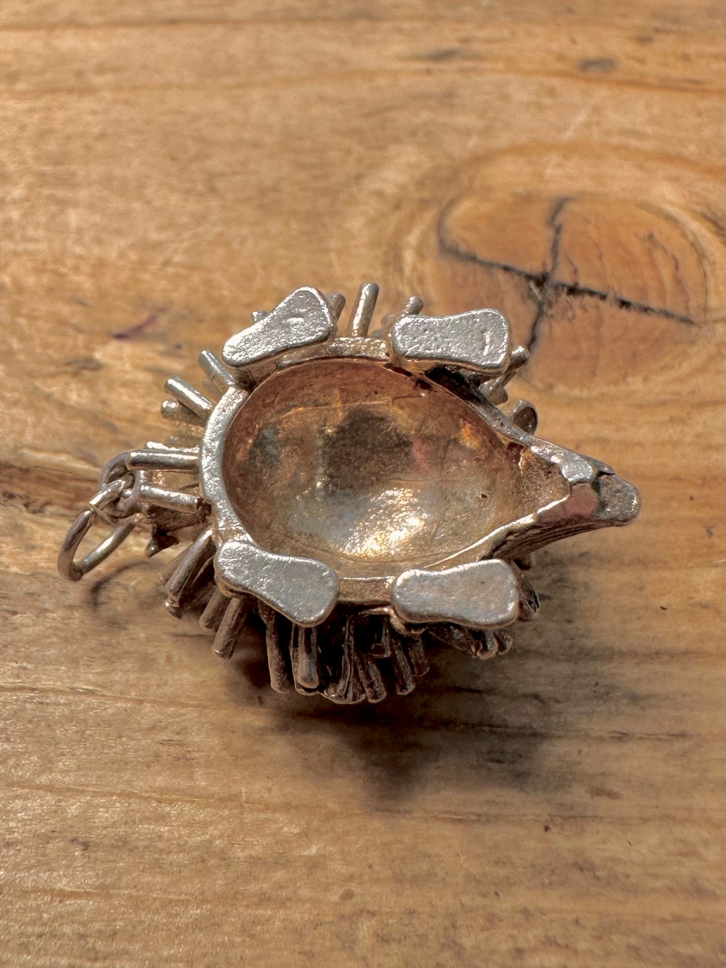 Vintage Hedgehog 925 Silver Charm Pendant