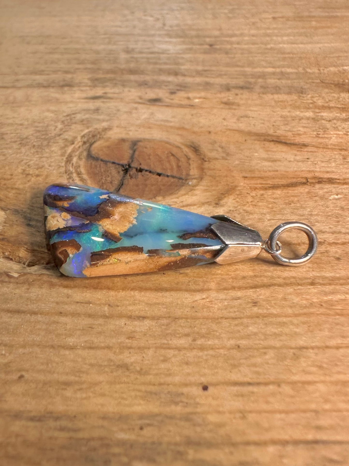 Australia Boulder Opal 925 Silver Pendant