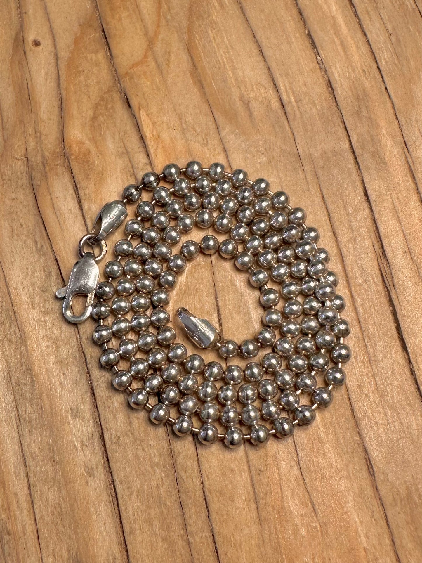 Vintage Ball Chain Italy 925 Sterling Silver 20 inch Necklace