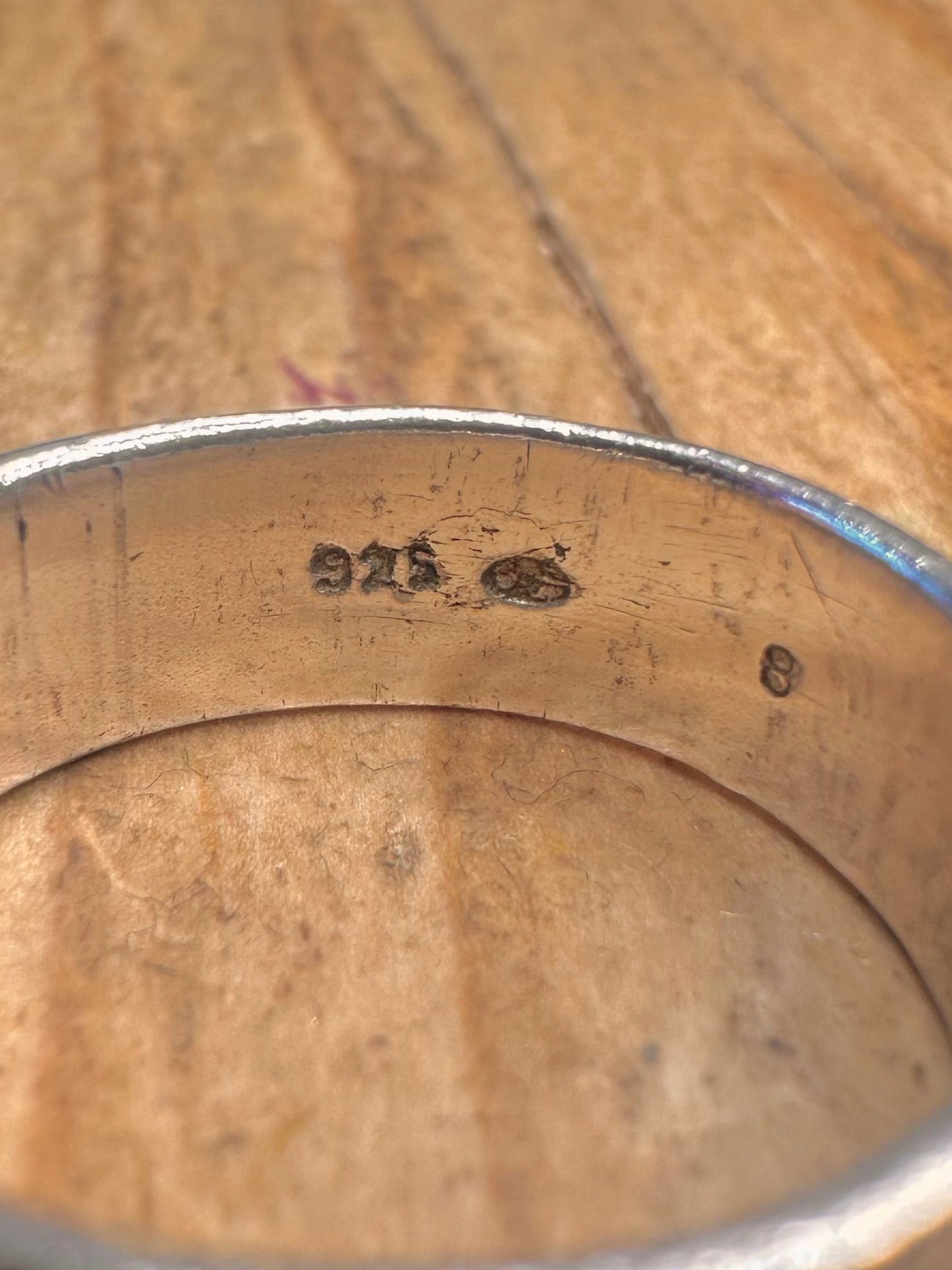 Vintage Cubic Zirconia Band 925 Sterling Silver Size P1/2 Ring