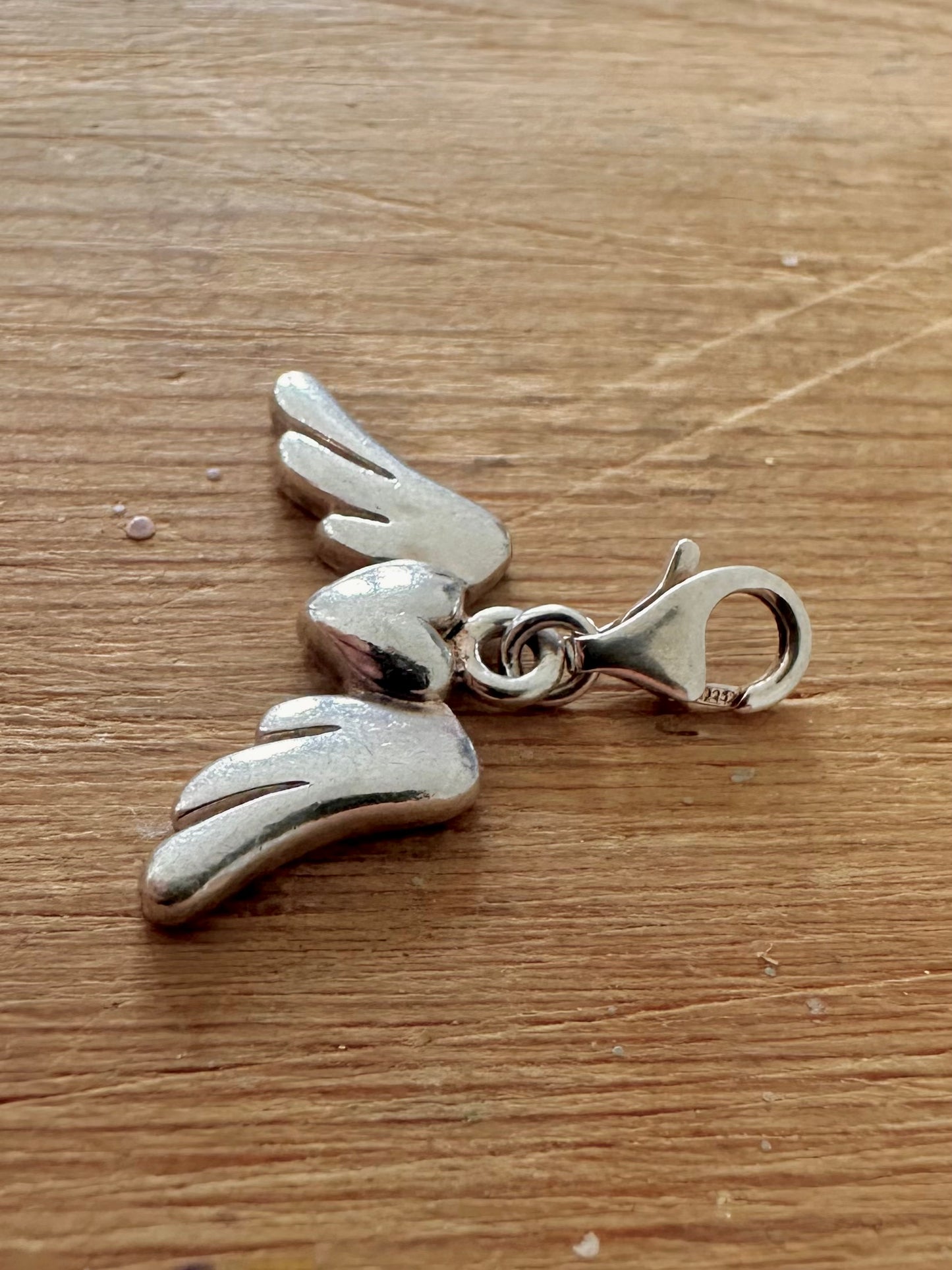 Modern Heart and Wings 925 Silver Pendant