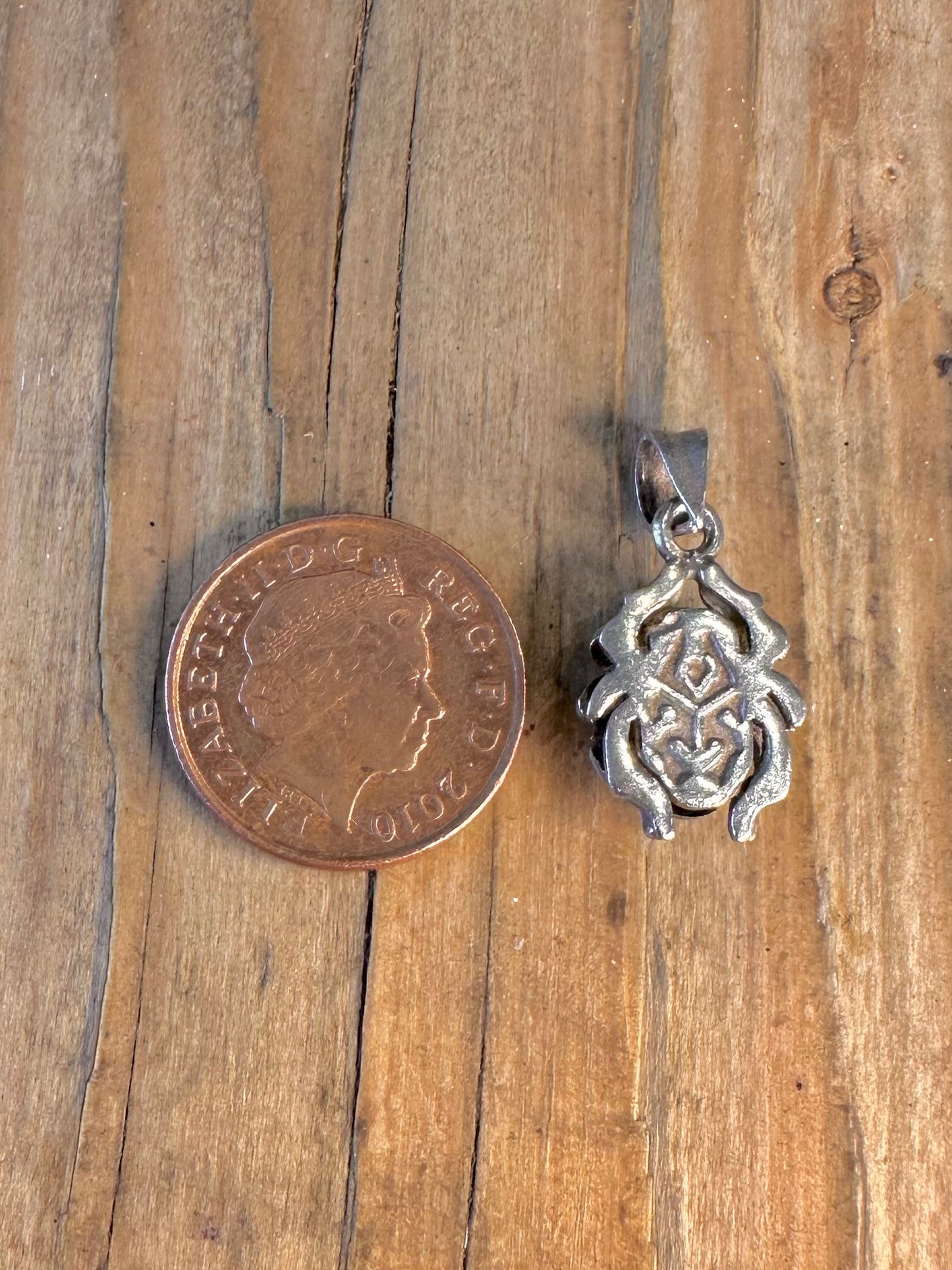 Egyptian Scarab Beetle 925 Sterling Silver Pendant