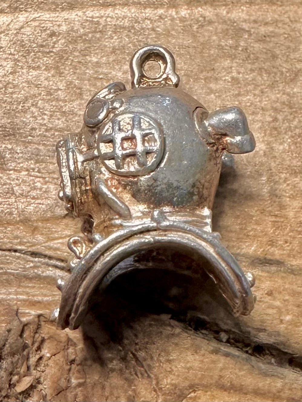 Vintage Nautical Helmet 925 Silver Charm Pendant