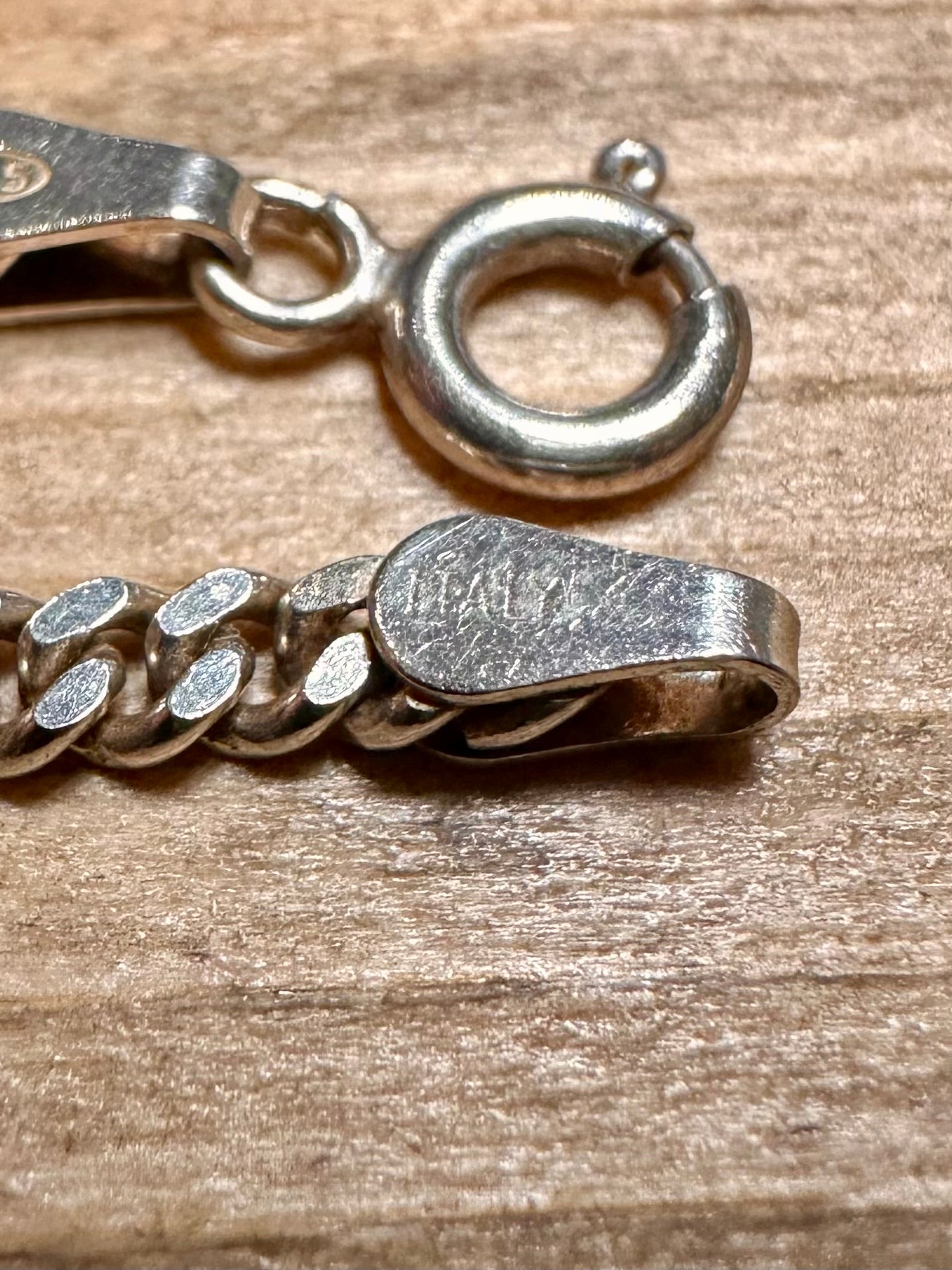 Vintage Curb Chain Italy 925 Silver 23.5 inch Necklace