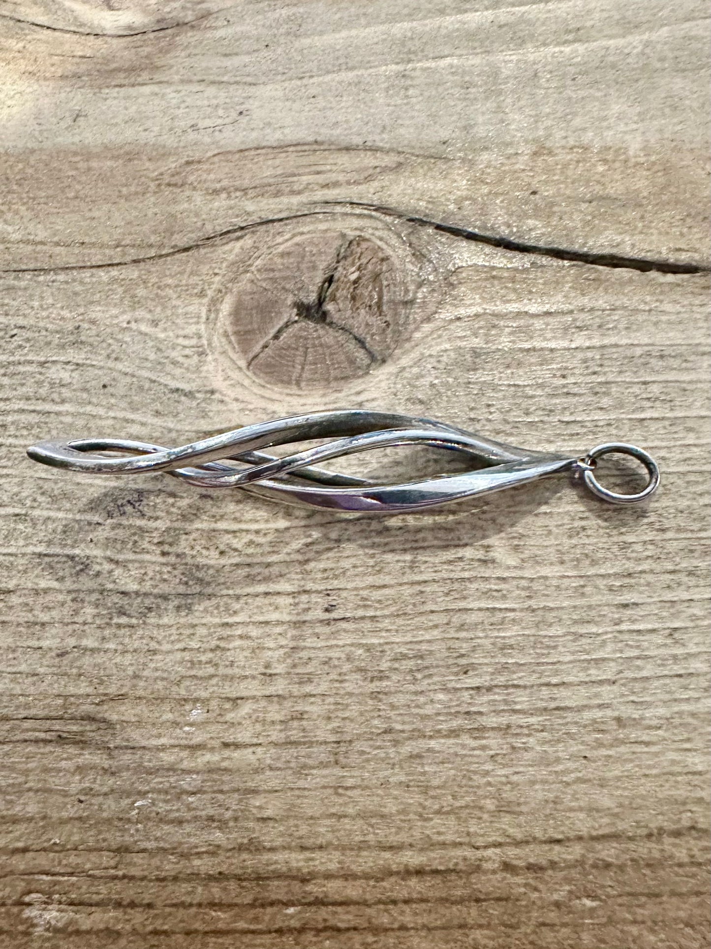 Abstract Swirl Dangle 925 Silver Pendant