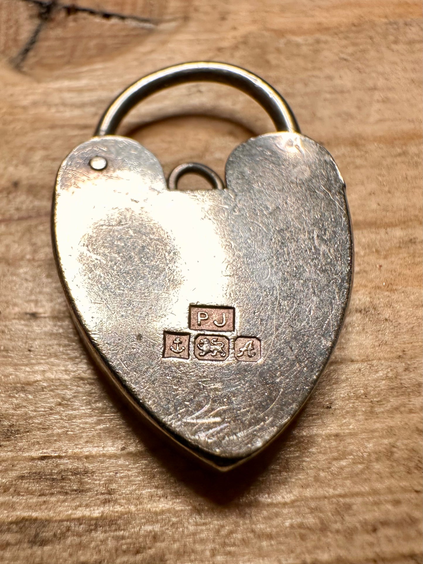 Vintage Large 1975 Heart Padlock 925 Silver Pendant