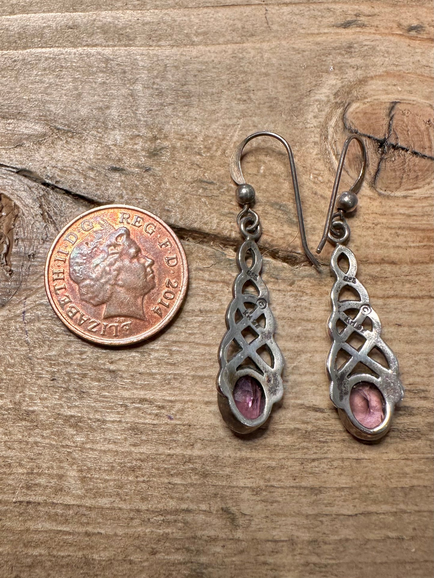 Vintage Kit Heath Amethyst 925 Silver Earrings
