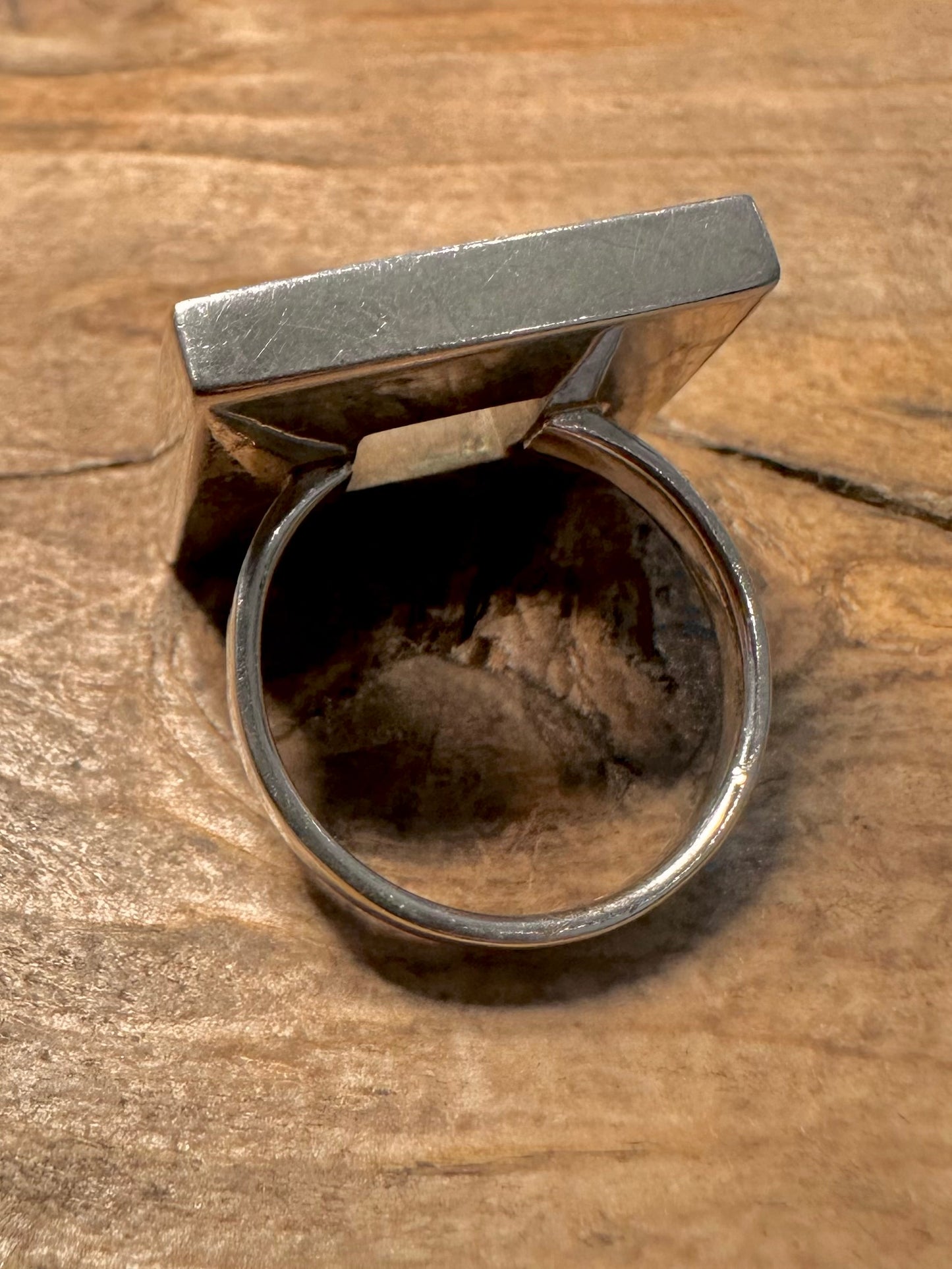 Abstract Square 925 Silver Size O Ring