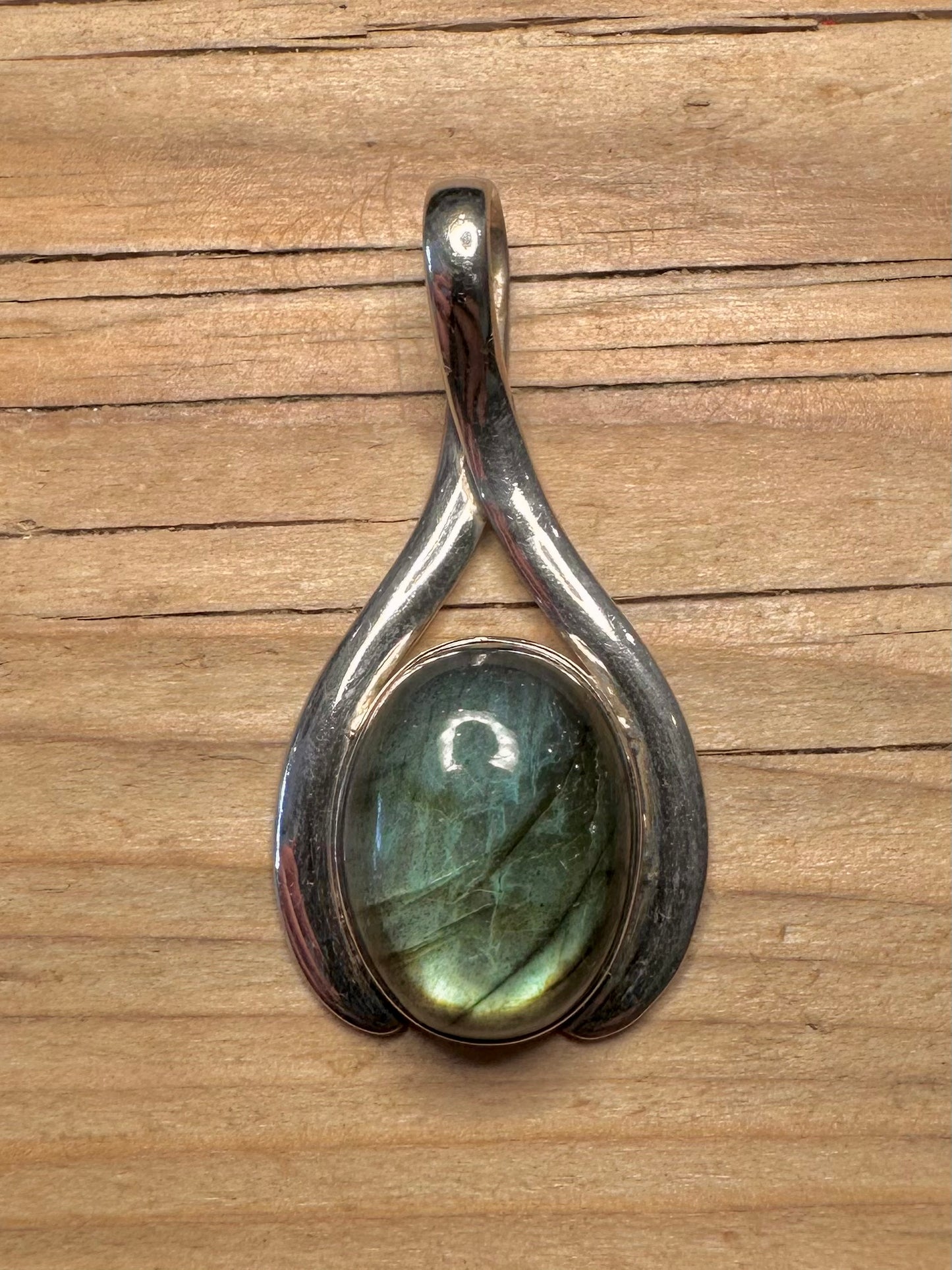 Vintage Labradorite 925 Sterling Silver Pendant