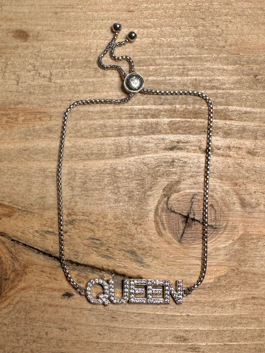 Modern CZ Queen 925 Silver 6.5 inch Bracelet