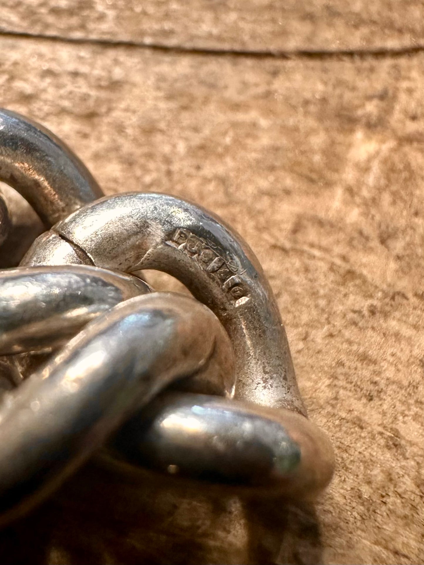 Vintage 1977 Chunky Curb Heart Padlock with Safety 925 Silver Bracelet