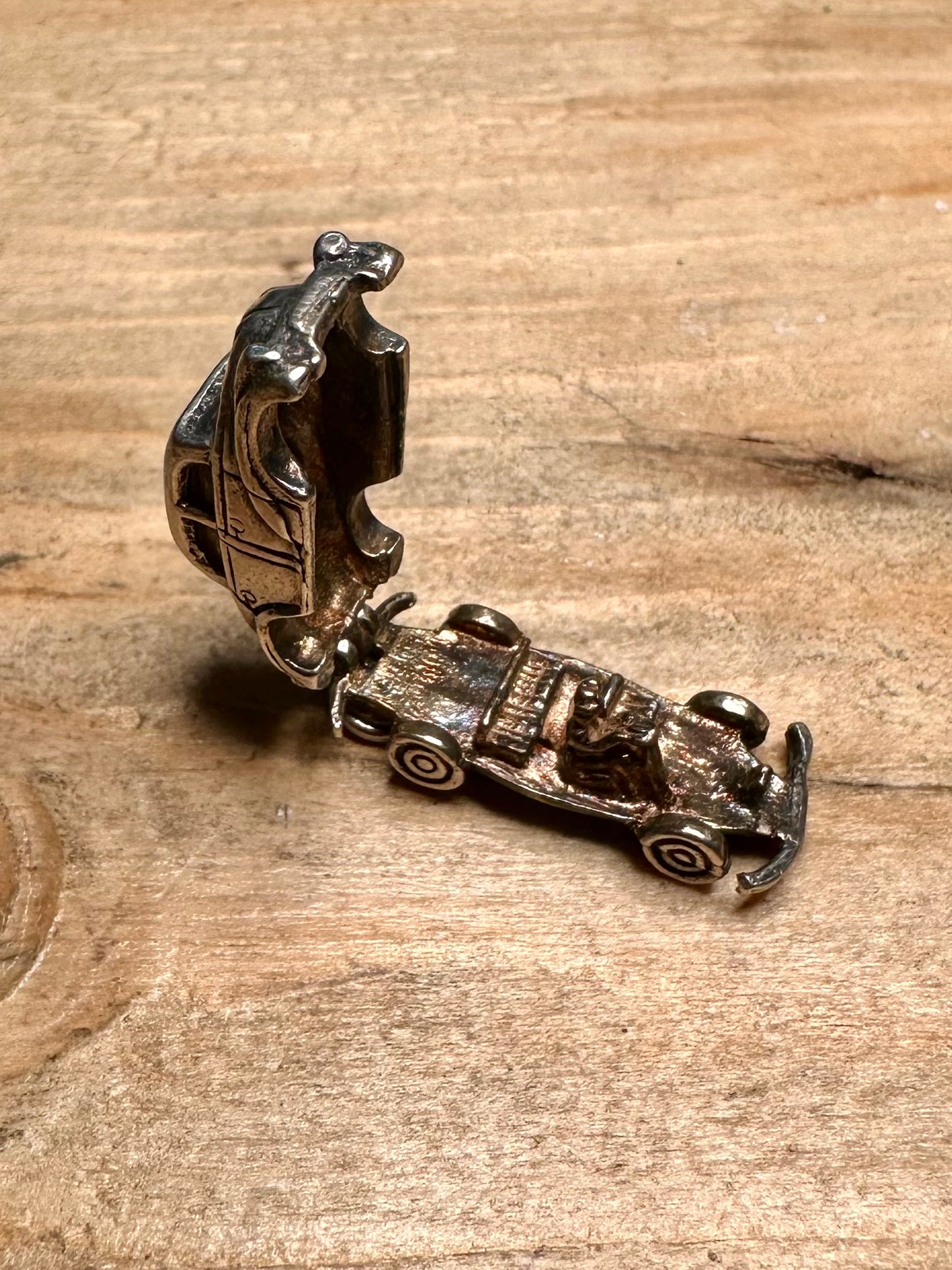 Vintage British Morris Minor Articulated 925 Silver Charm Pendant