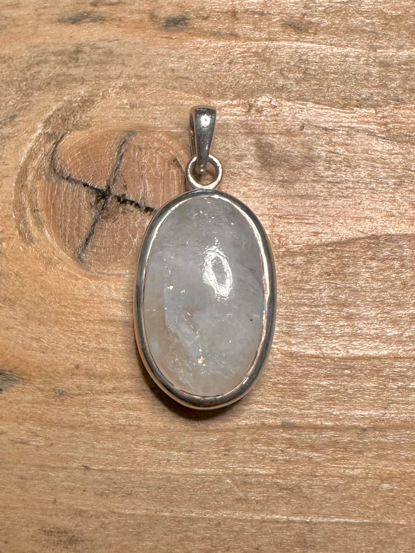 Vintage Oval Moonstone 925 Silver Pendant