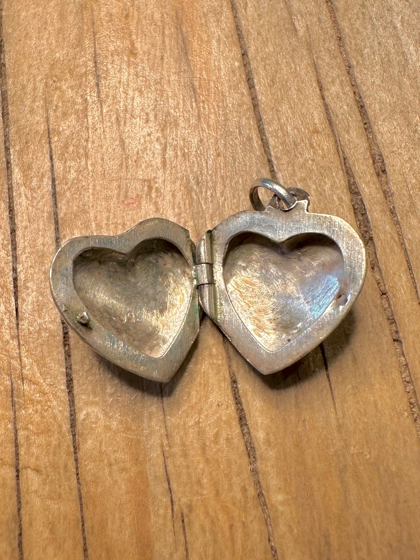 Vintage Engraved Heart Locket 925 Sterling Silver Pendant