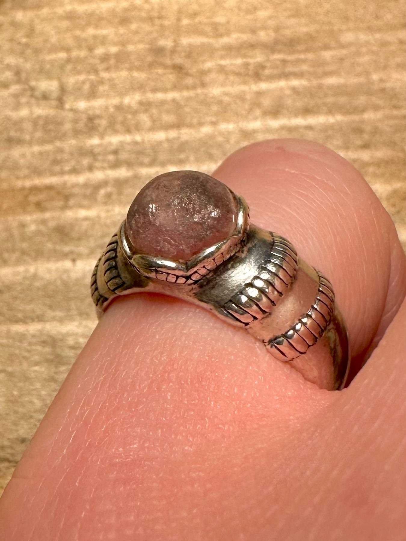 Vintage Brown Agate Tribal 925 Silver Size M Ring