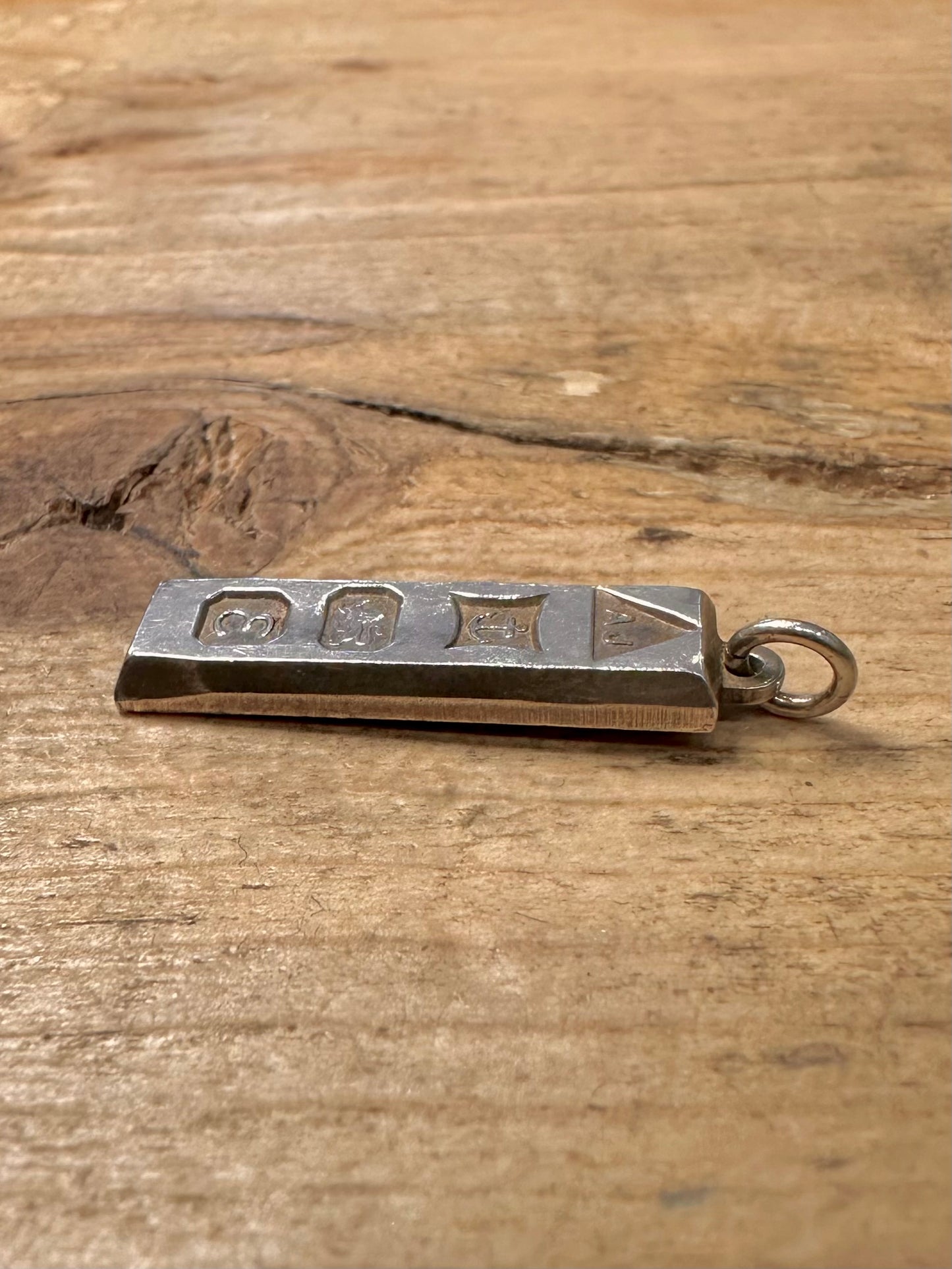 Vintage 1979 Ingot AJ Maker 925 Silver Pendant