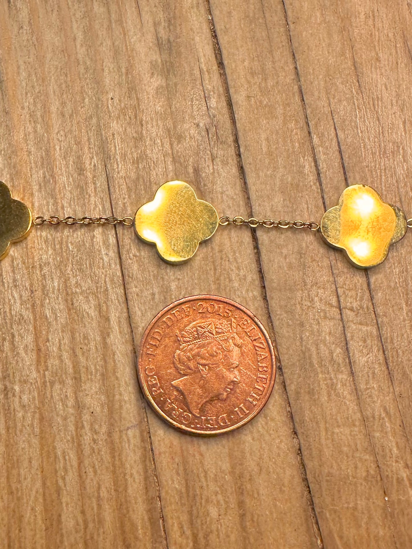 Vintage Van Cleef Style Mother of Pearl 18K Gold Plate 6.5 or 9 inch Costume Bracelet