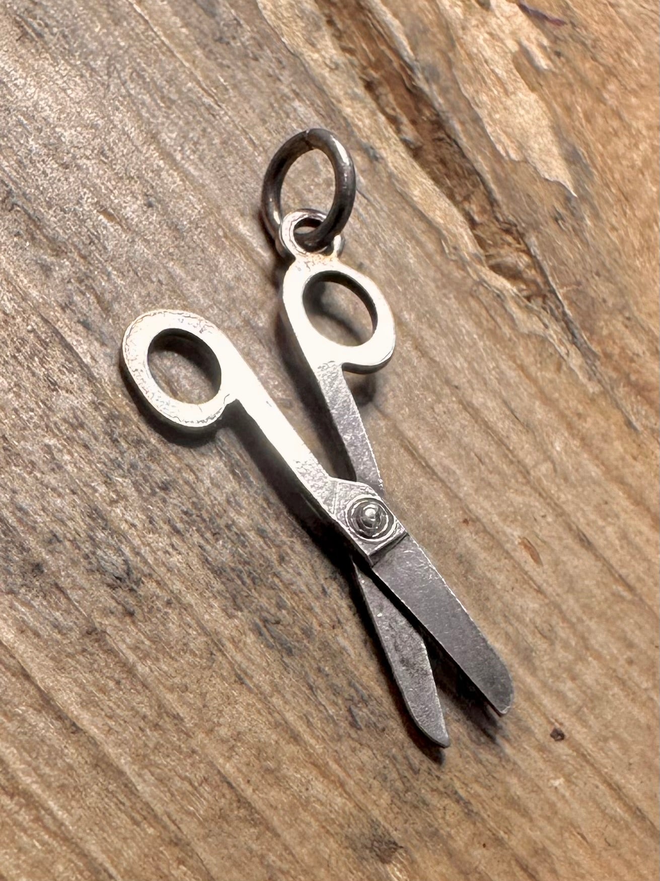 Vintage Moving Scissors 925 Silver Pendant