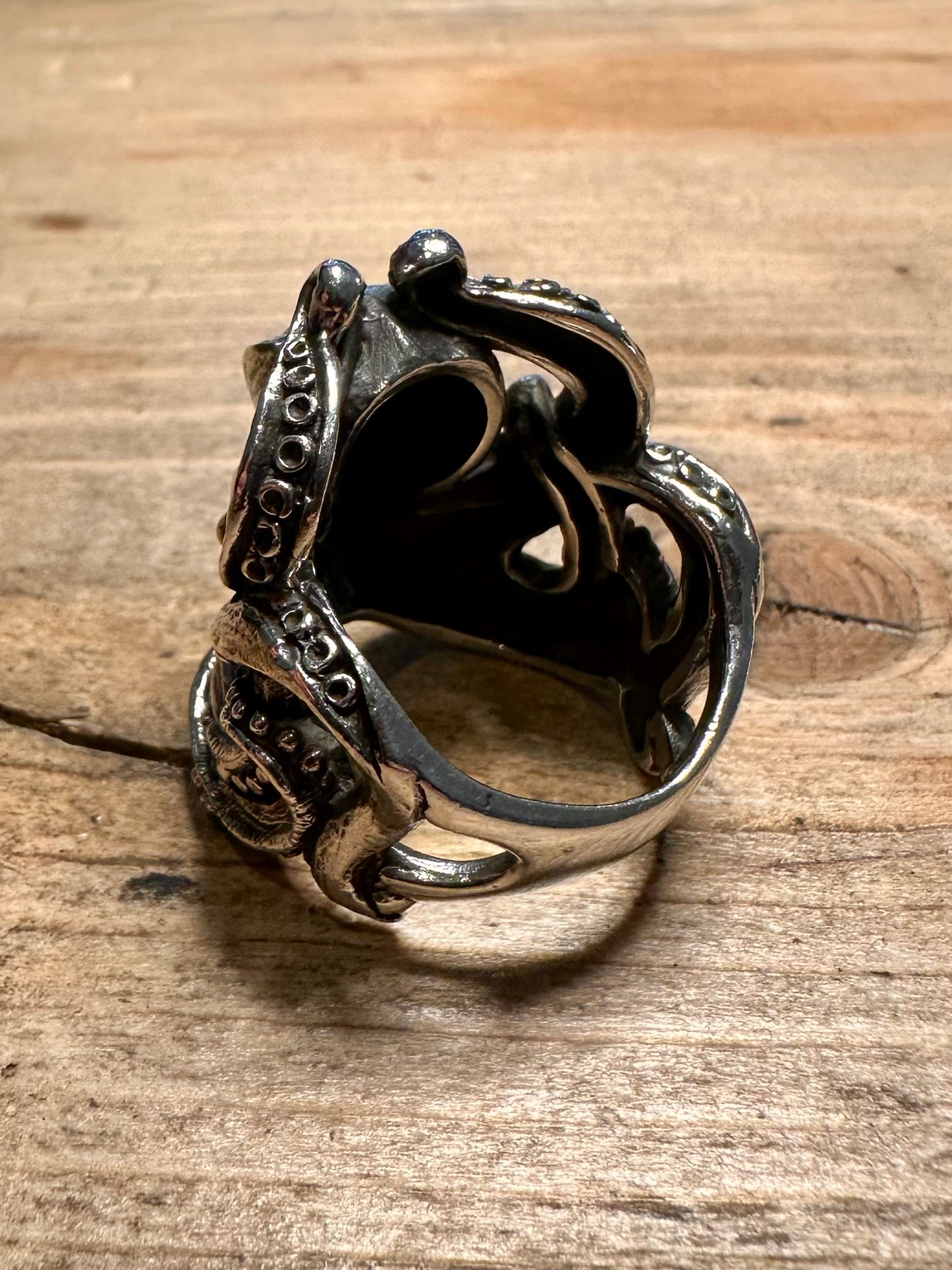 Vintage Large Octopus 925 Silver Size R1/2 Ring