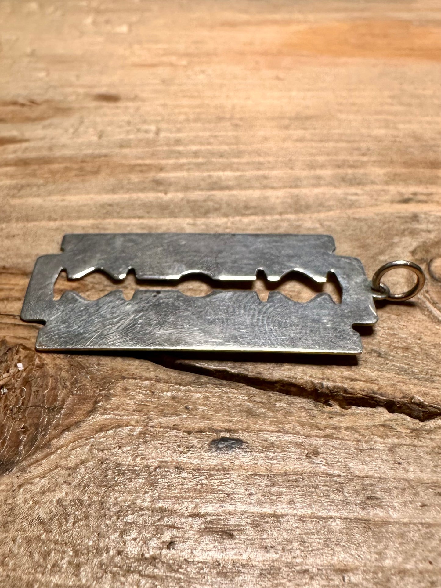 Vintage Razor Blade Blunt 925 Silver Pendant