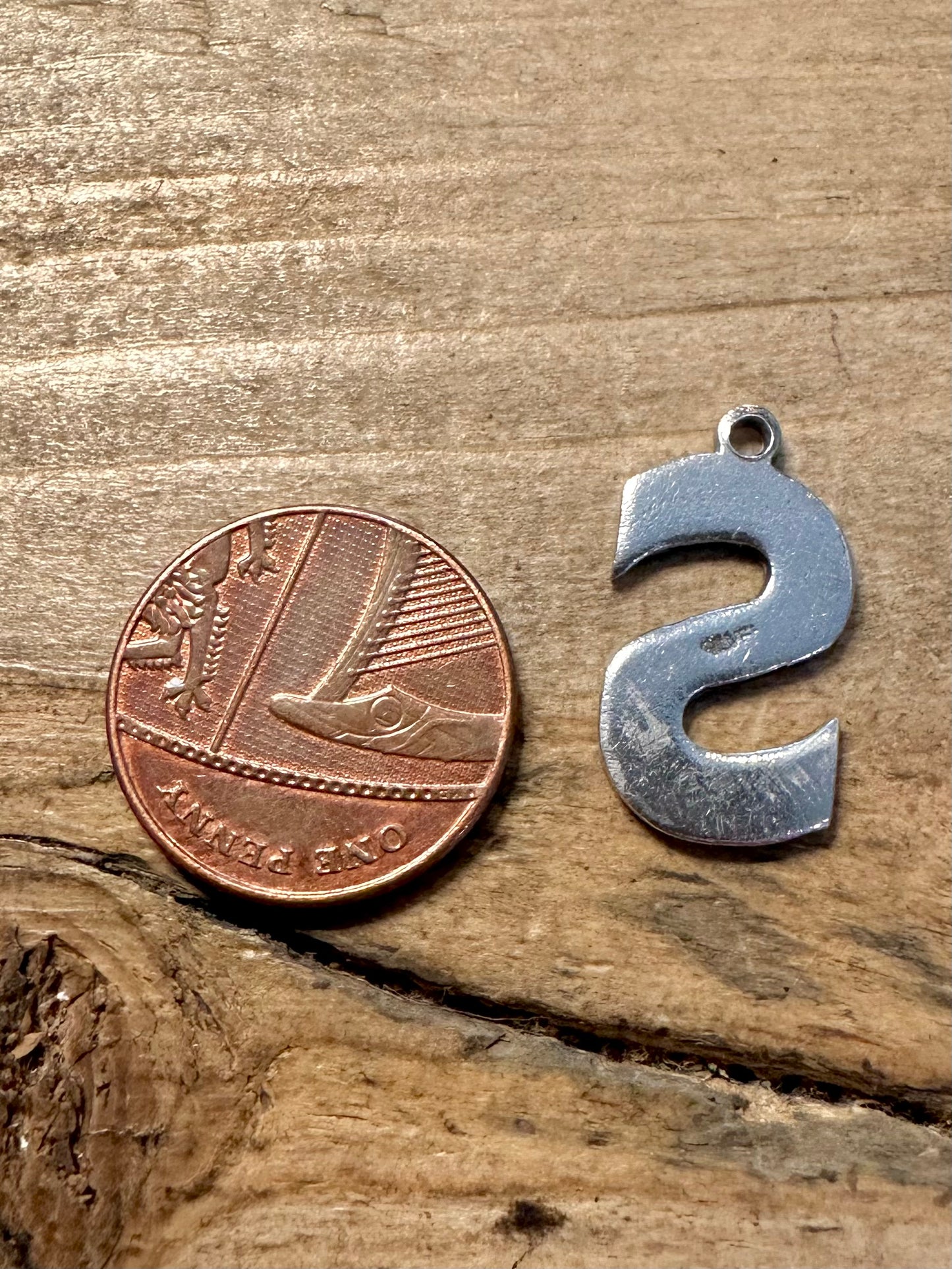 Vintage Letter S 925 Silver Pendant