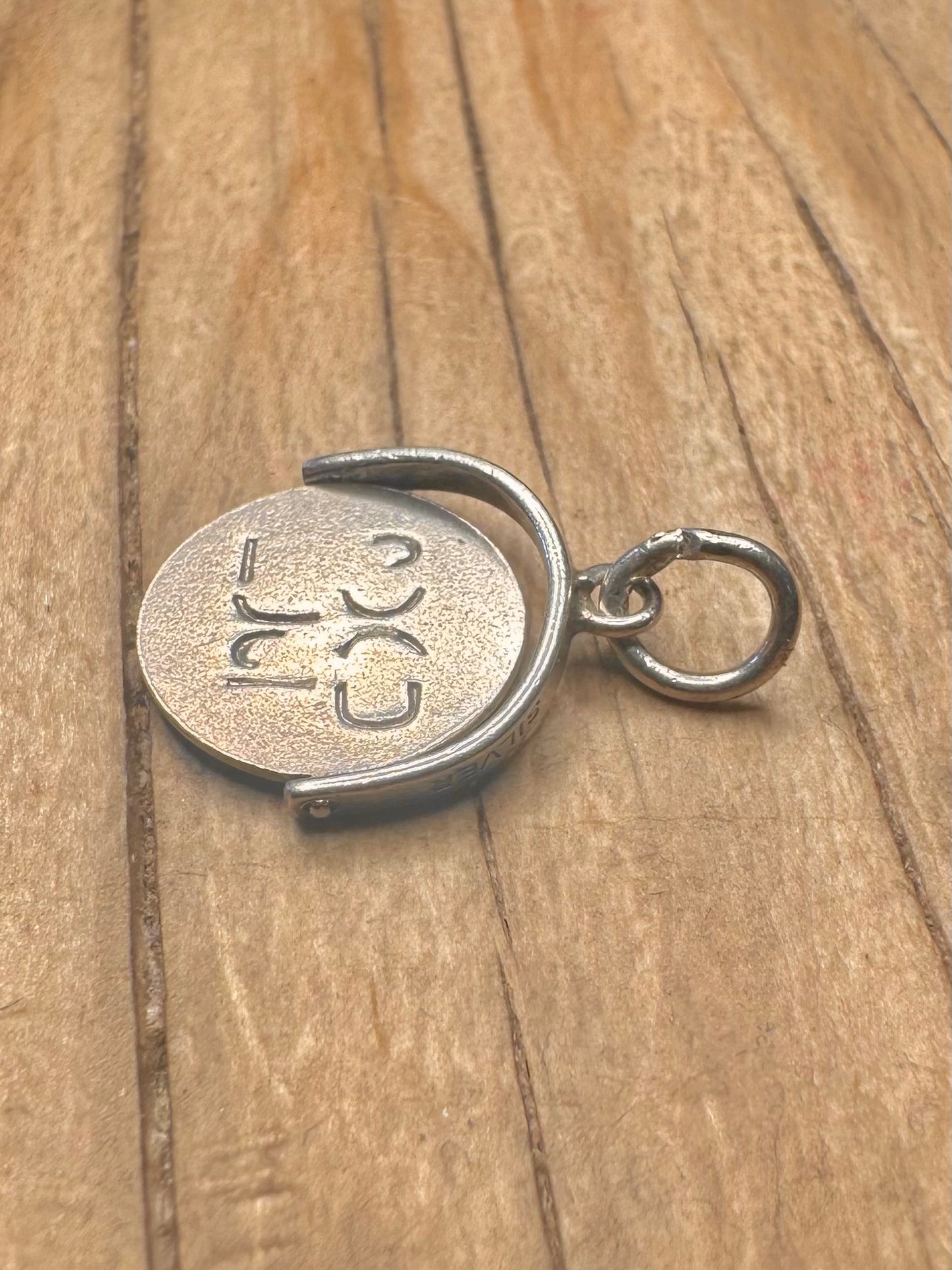 Vintage Good Luck Spinner 925 Sterling Silver Pendant