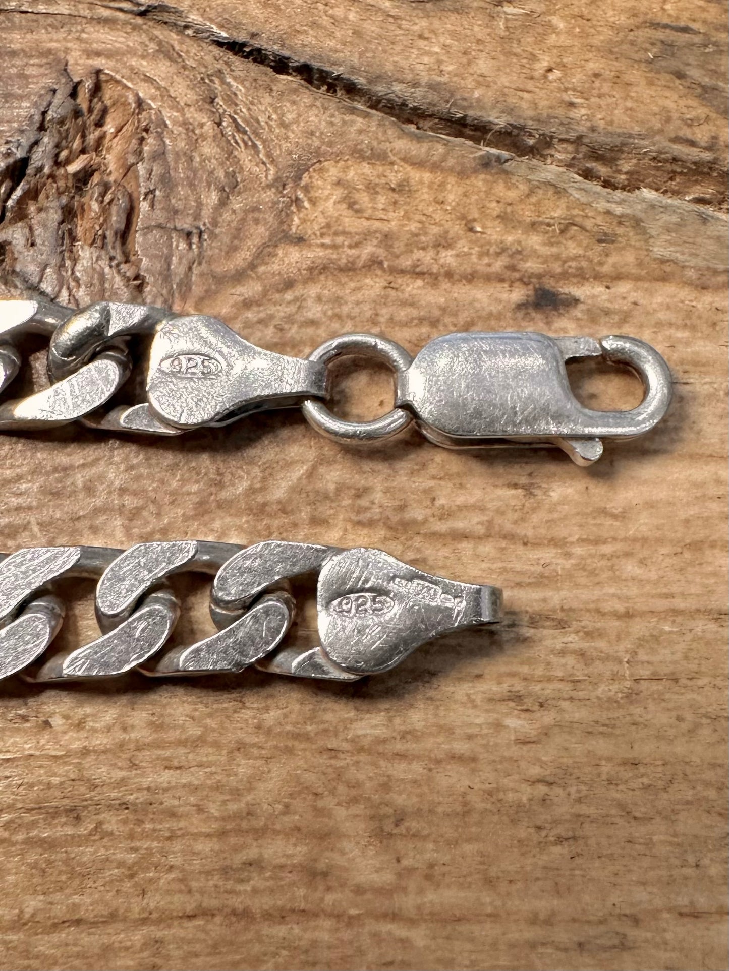 Vintage Curb Chain 925 Silver London 7.5 inch Bracelet