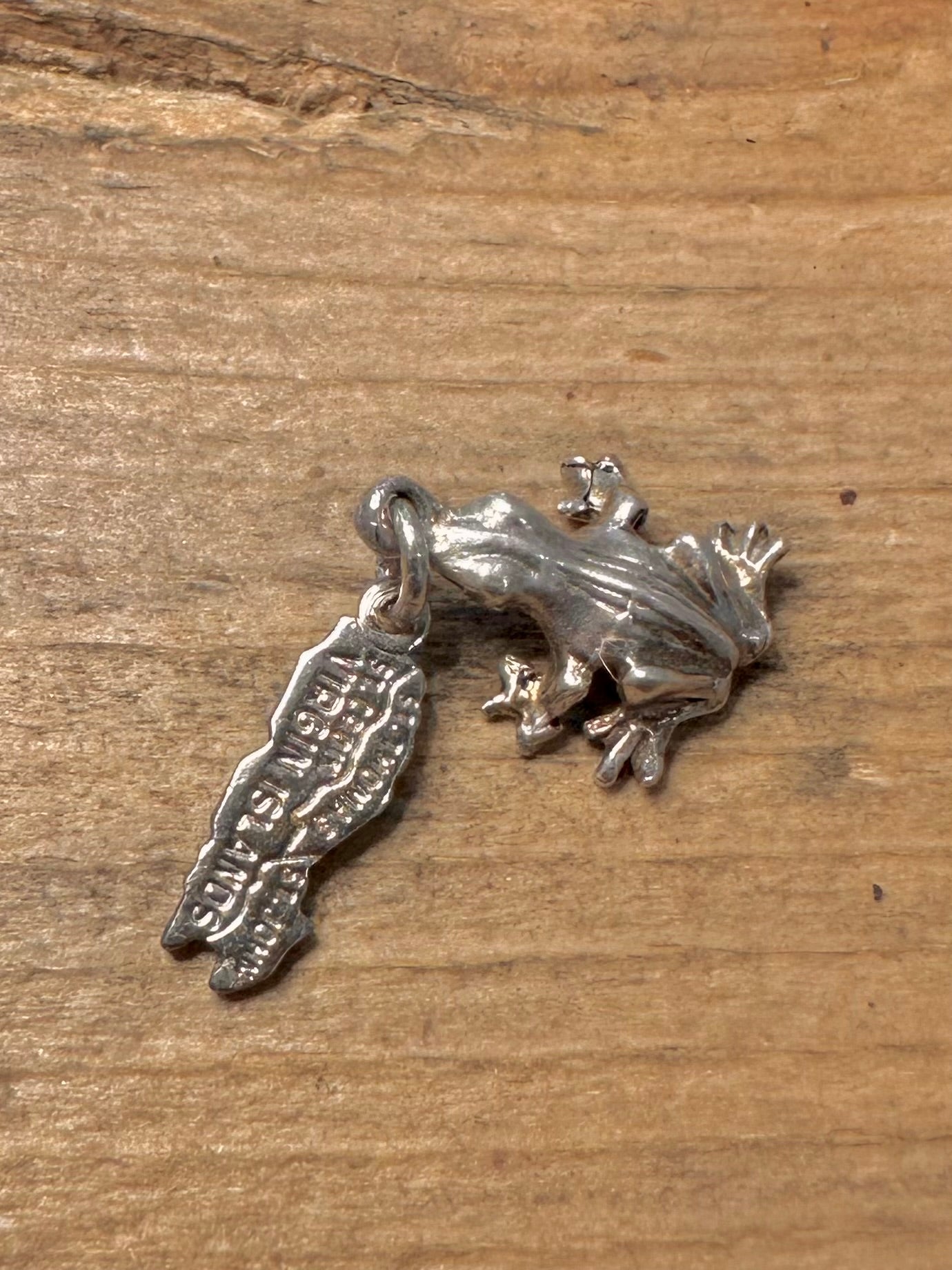 Vintage Frog and Virgin Islands 925 Silver Charm Pendant