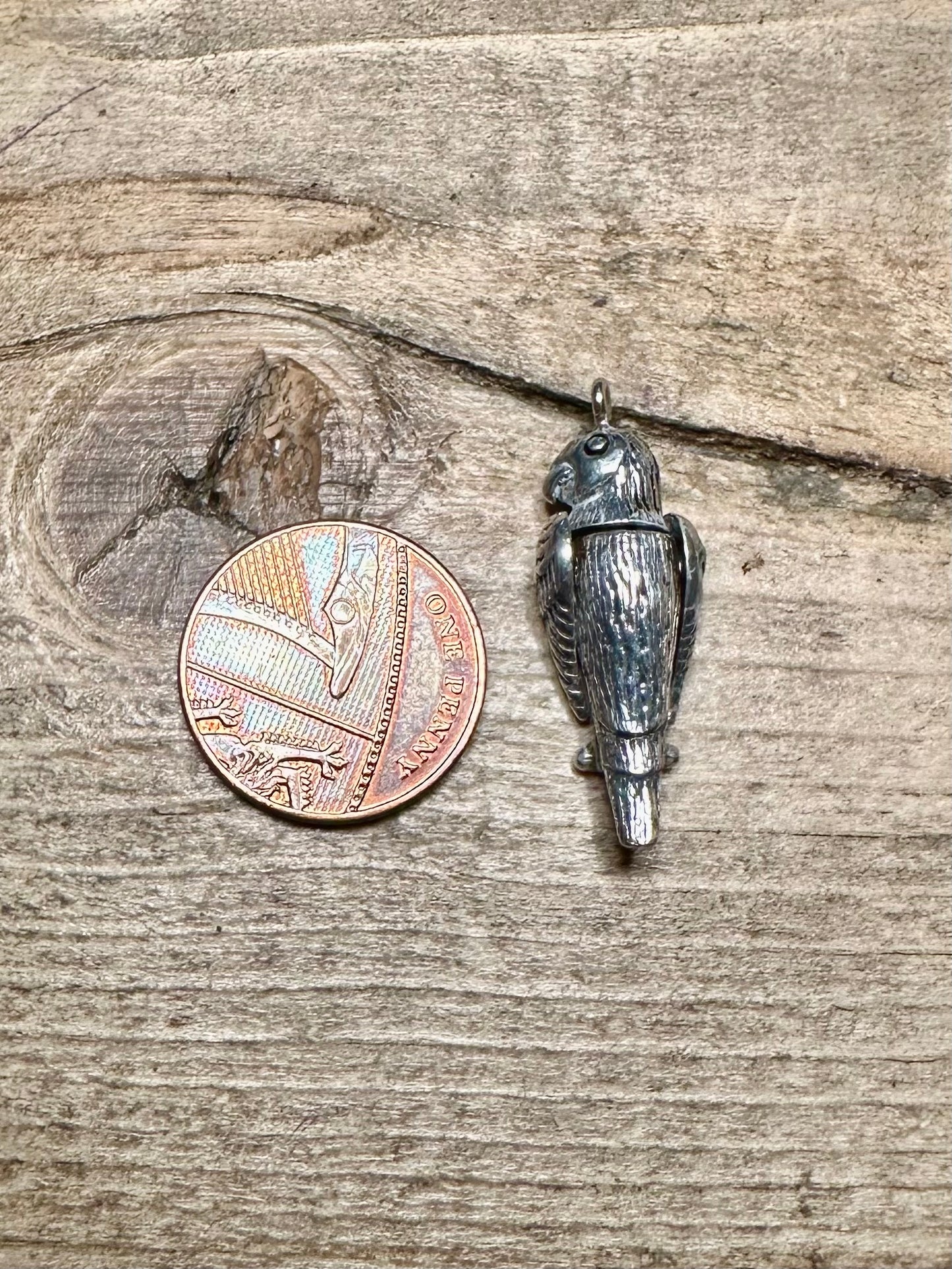 Vintage Articulated Parrot 925 Silver Pendant