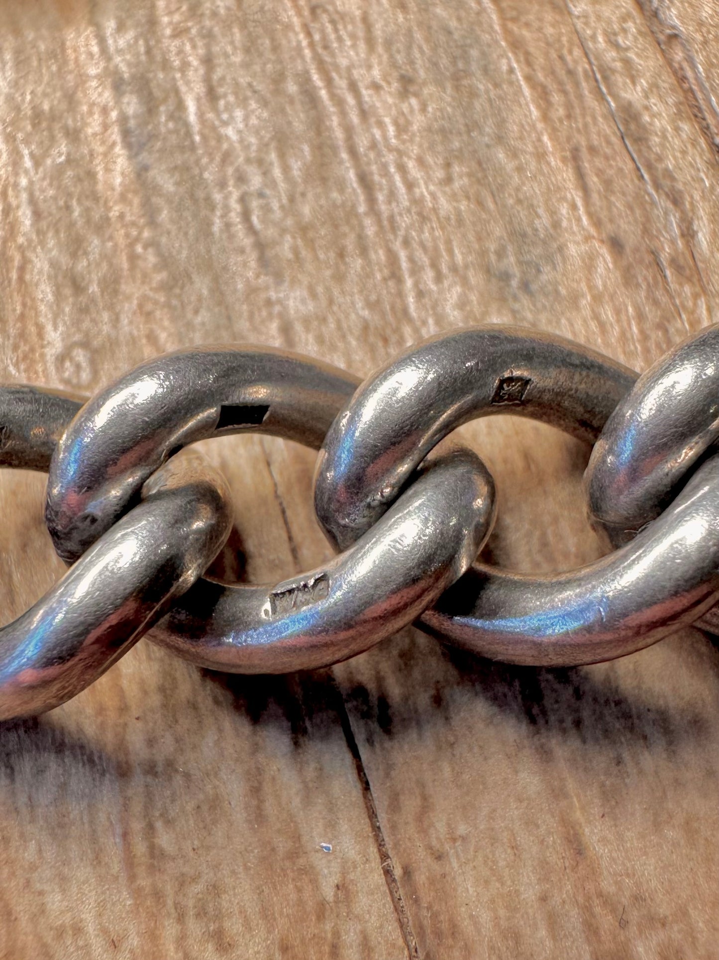 Vintage 1973 Chunky Curb Chain Heart Padlock 7 inch Bracelet