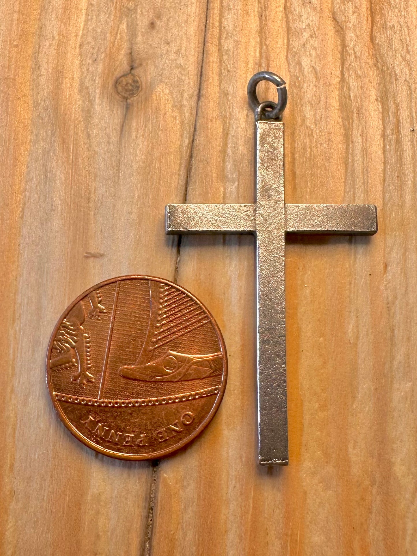 Vintage Textured Cross 925 Silver Pendant