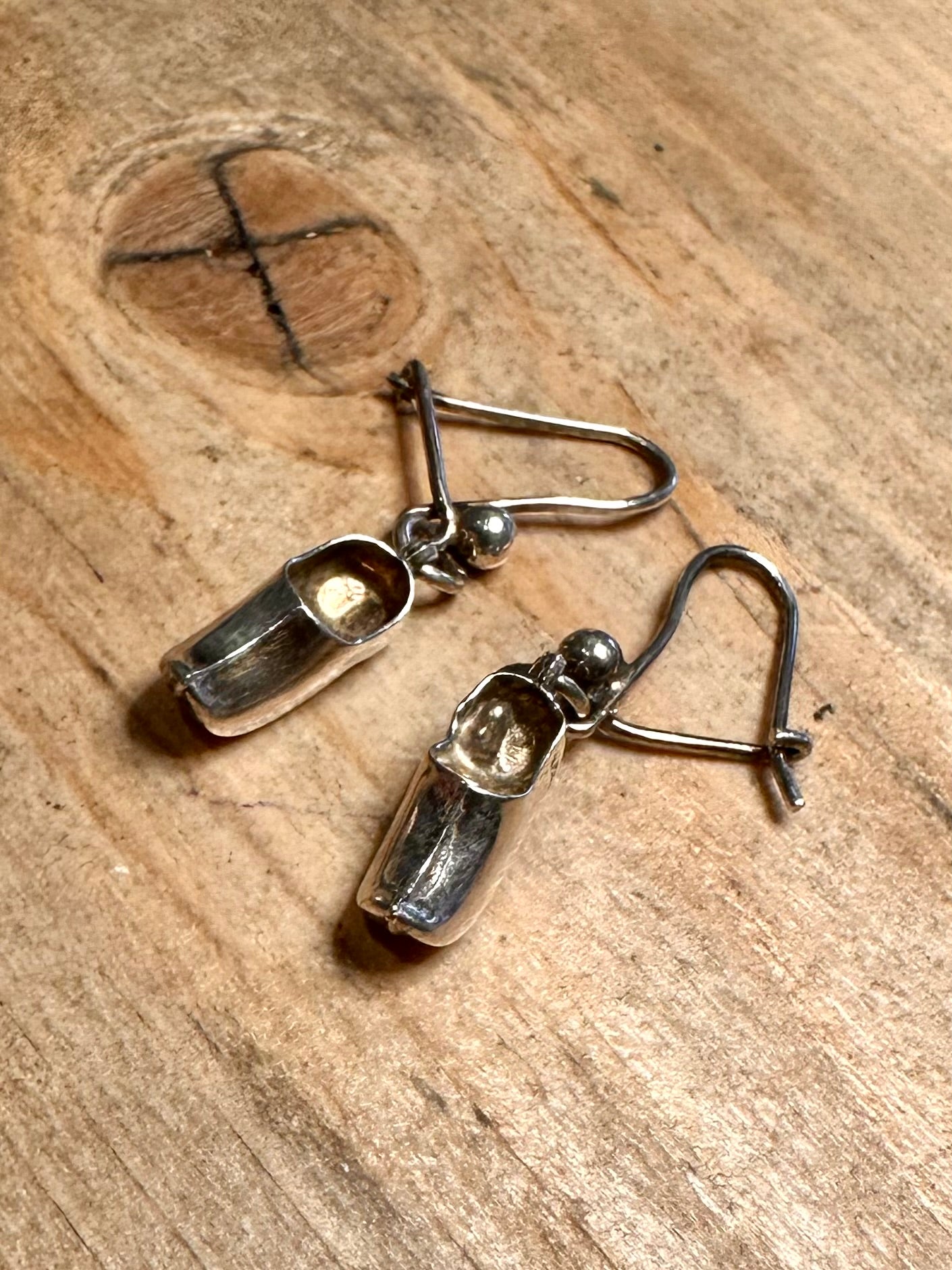Vintage Clogs 925 Silver Earrings