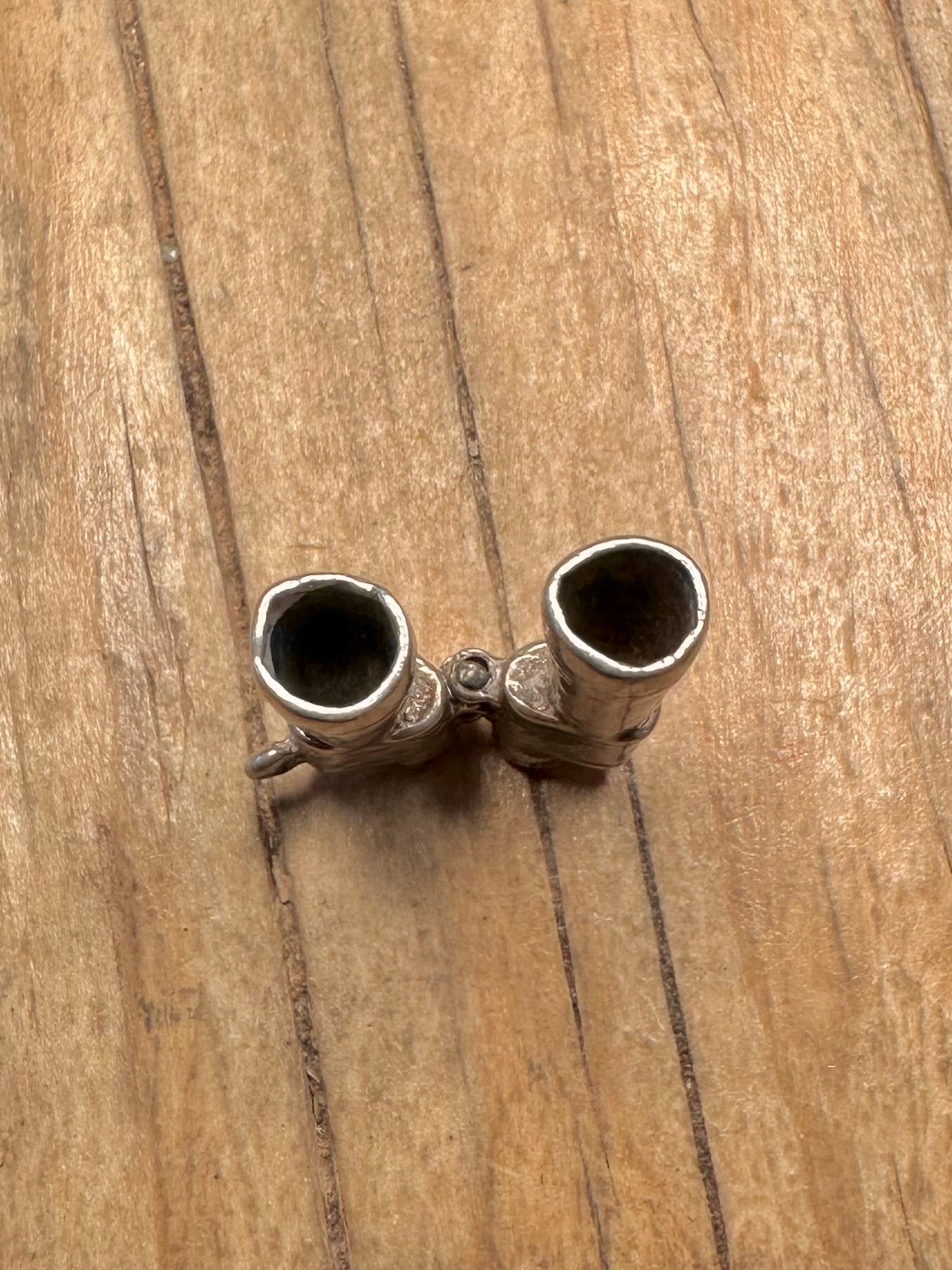Vintage Articulated Binoculars 925 Sterling Silver Charm Pendant