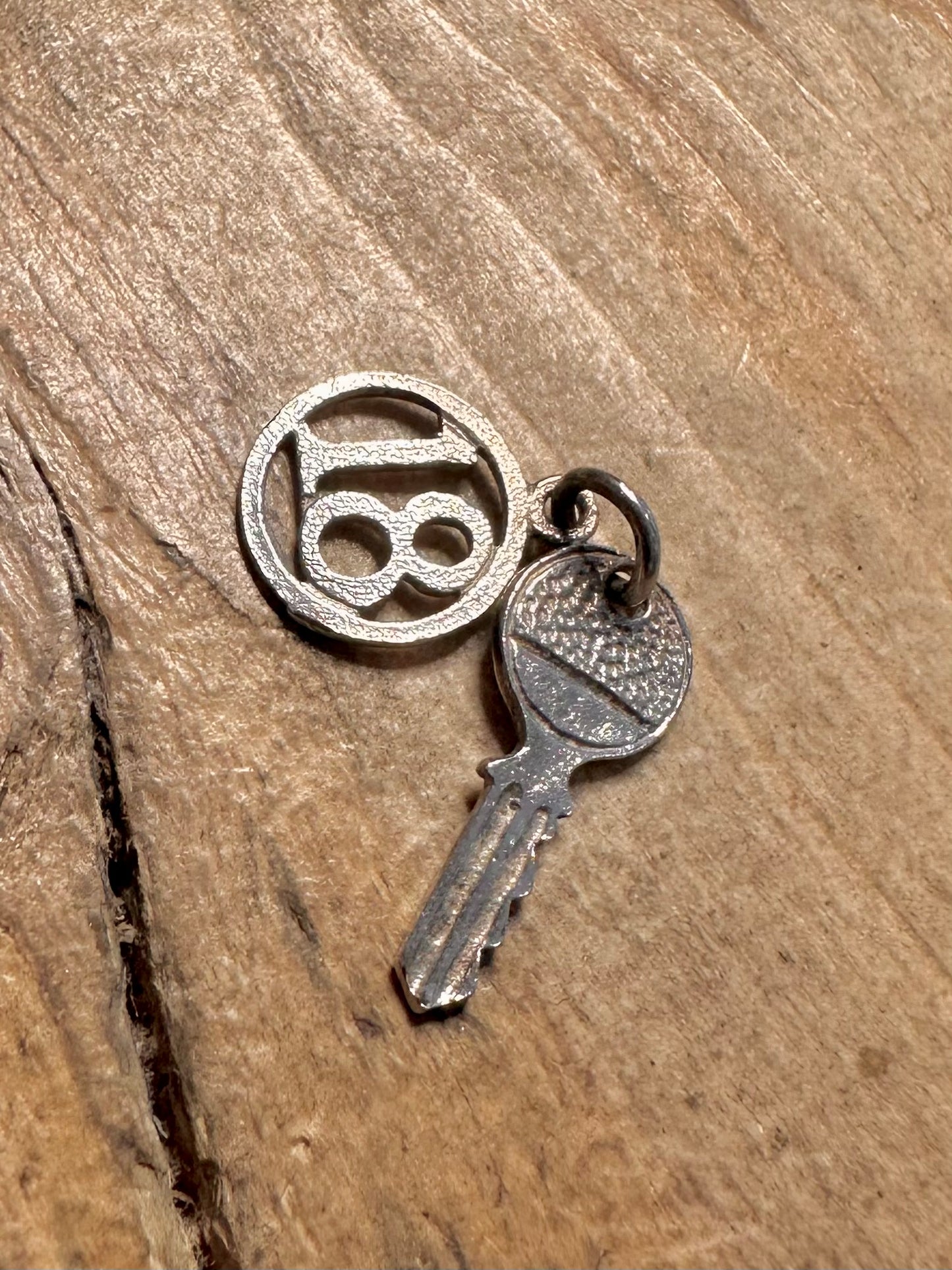 Vintage 18 and YALE Key 925 Silver Charm Pendant