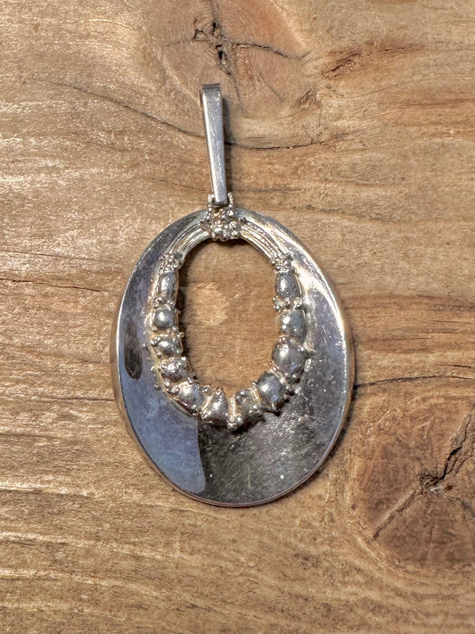 Abstract Oval 925 Silver Hallmarked Pendant
