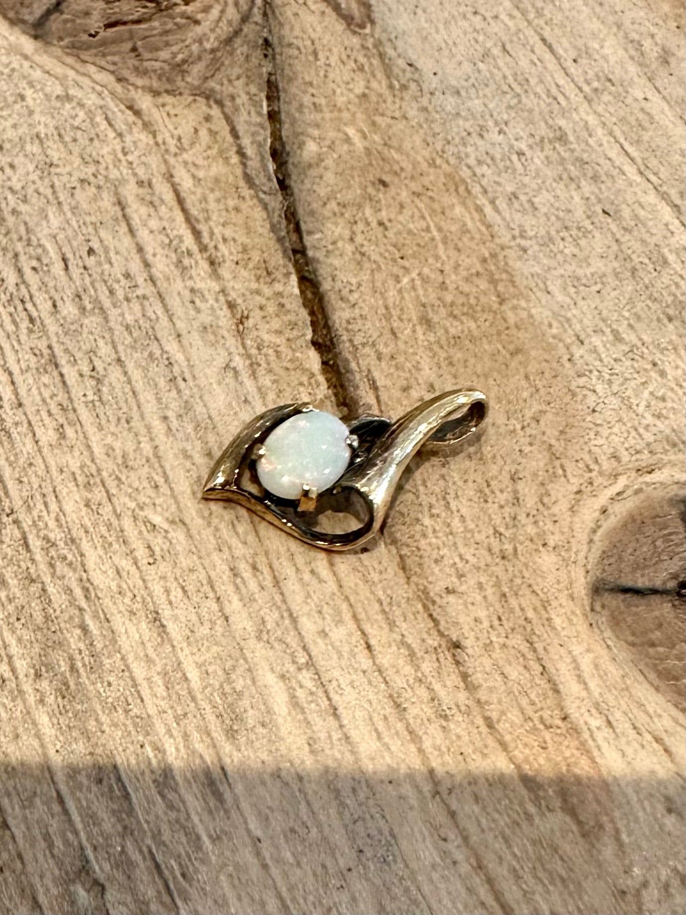 Vintage Opal Gold on 925 Silver Pendant