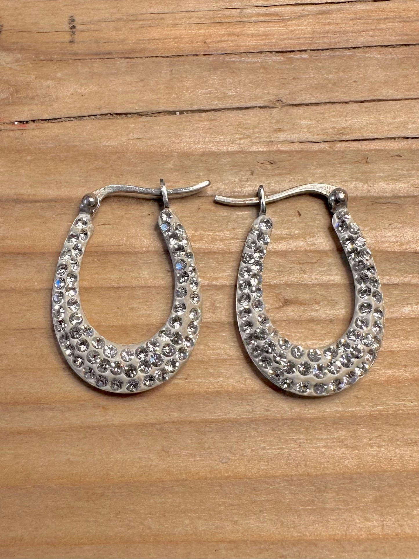 Modernist CZ Hoops 925 Sterling Silver Earrings