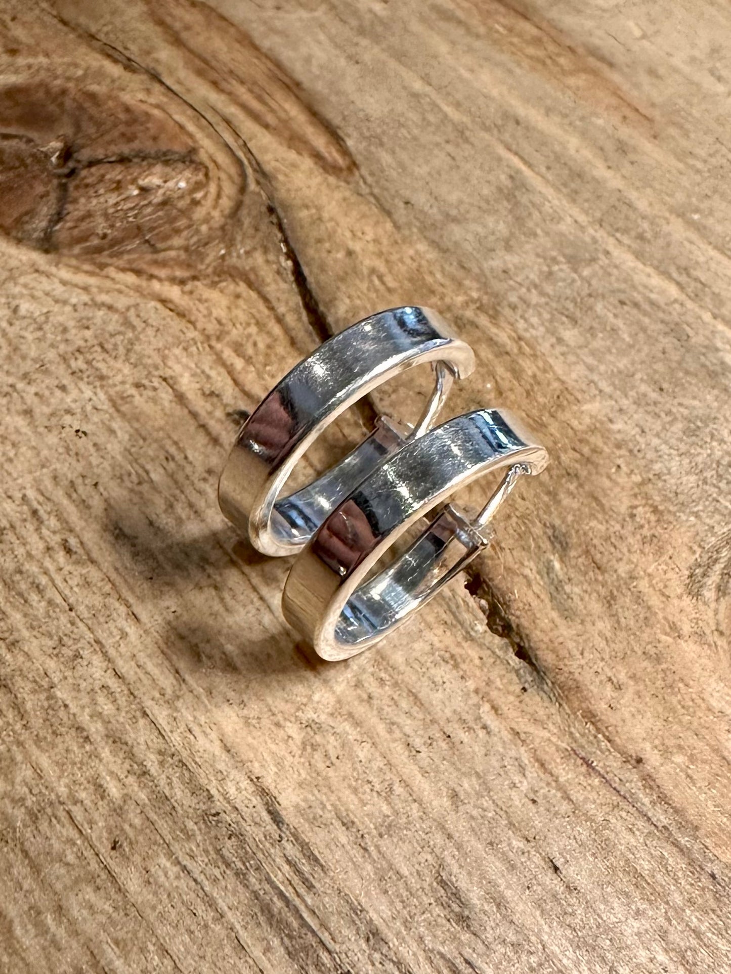 Modern Chunky Hoops 925 Silver Earrings