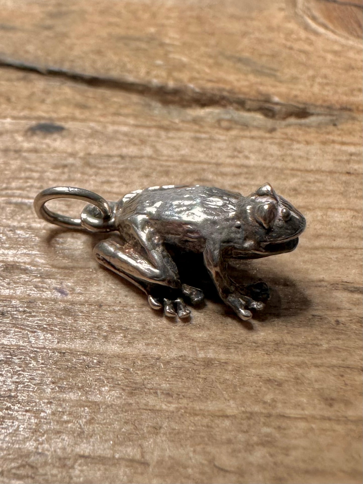 Vintage Frog 925 Silver Charm Pendant