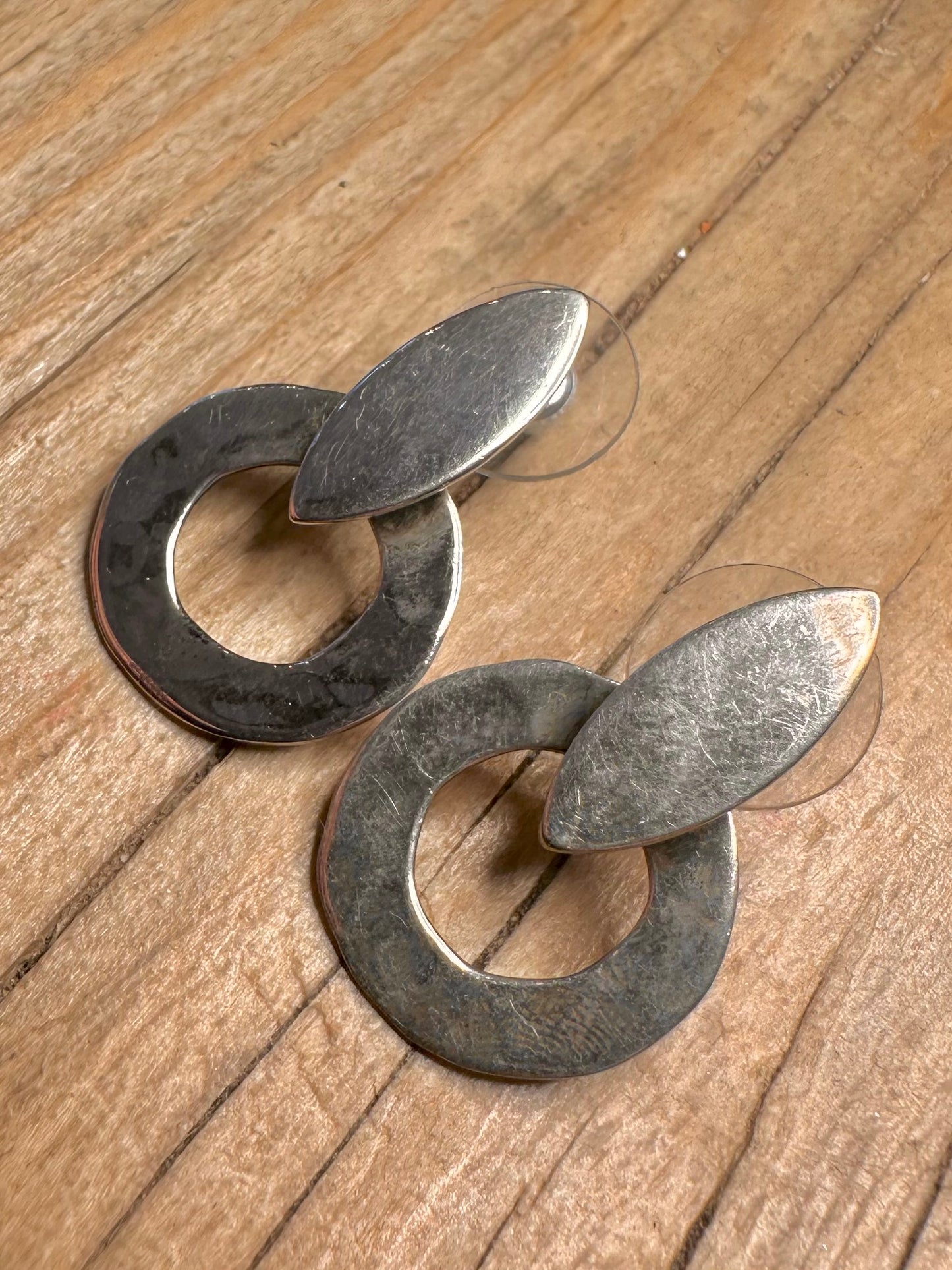 Abstract Circle 925 Sterling Silver Earrings