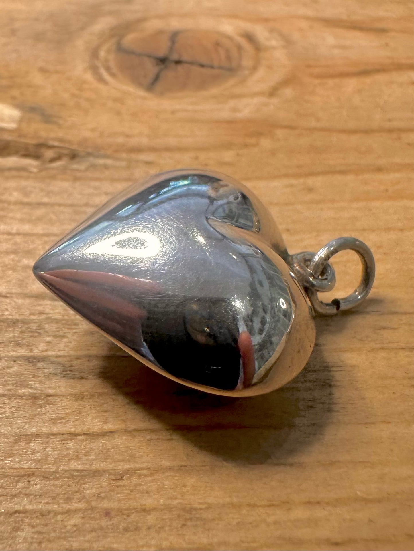 Vintage Puff Heart 925 Silver Pendant