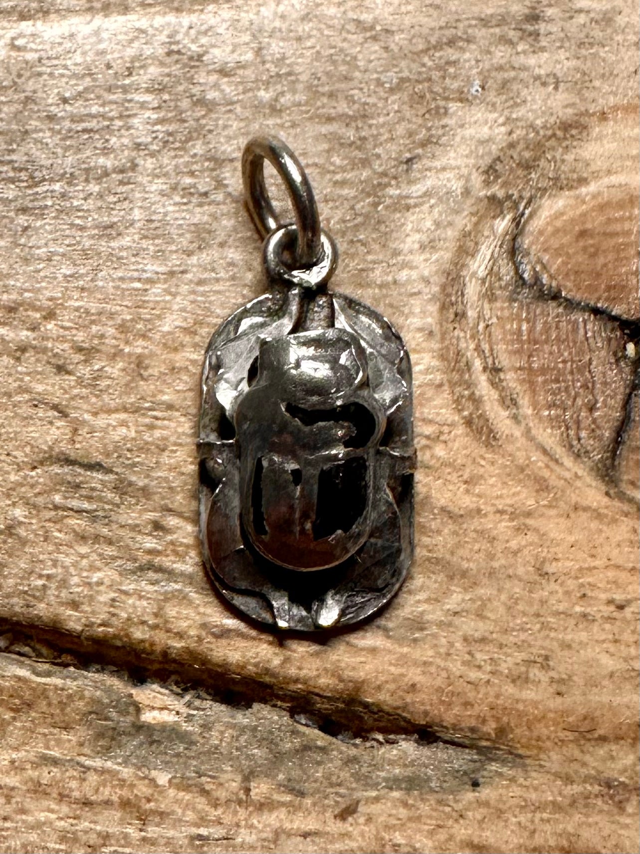 Vintage Scarab 925 Silver Pendant