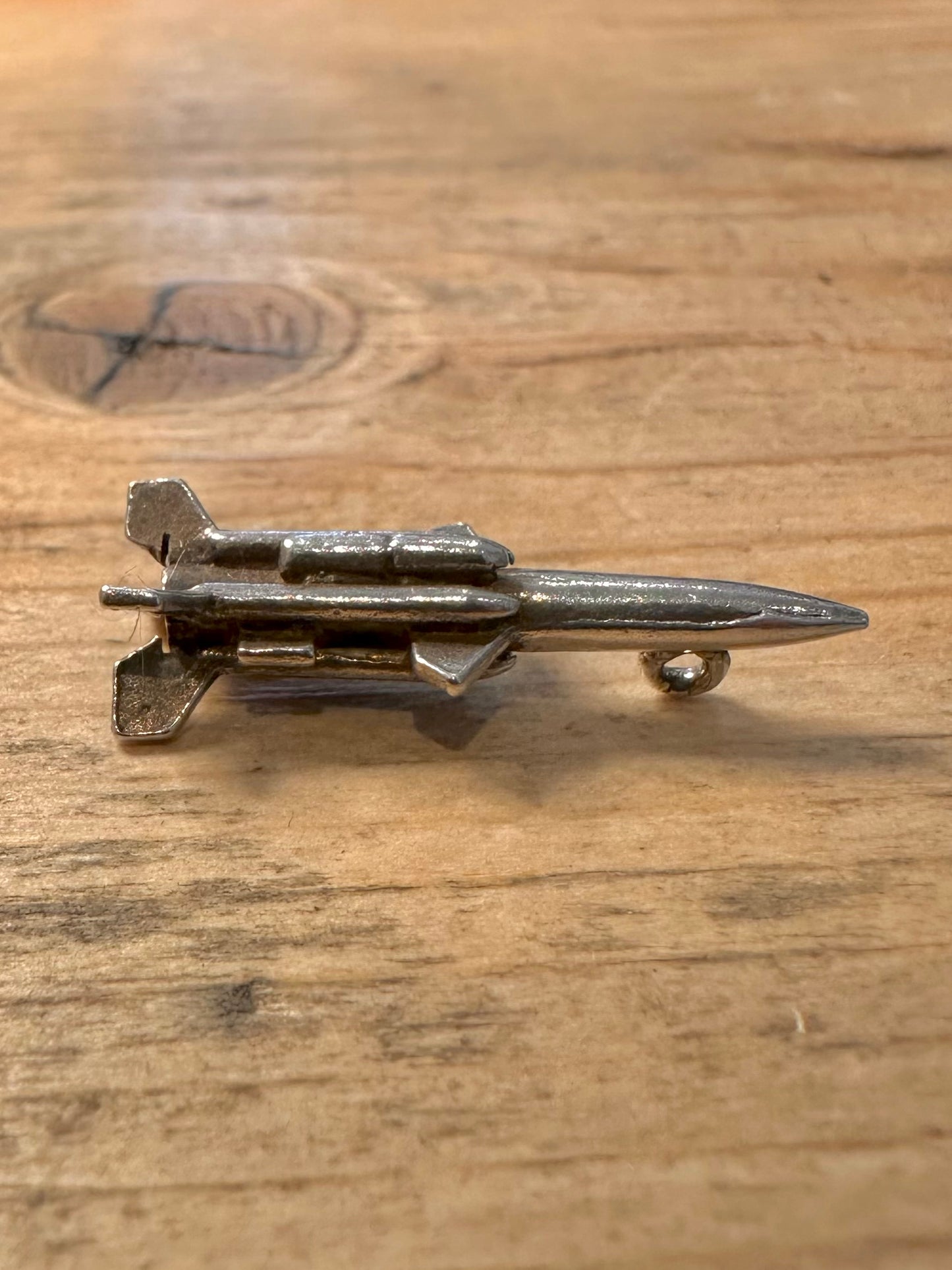 Vintage Space Ship 925 Silver Charm Pendant